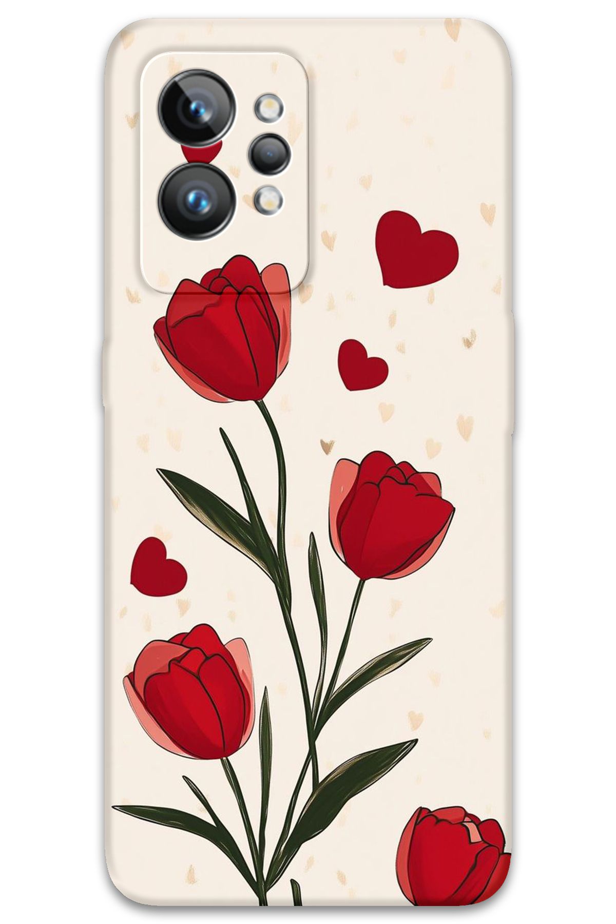 Gramaphone Realme GT 2 Uyumlu Çiçek Desenli Telefon Kılıfı + Ekran Koruyucu - 5789