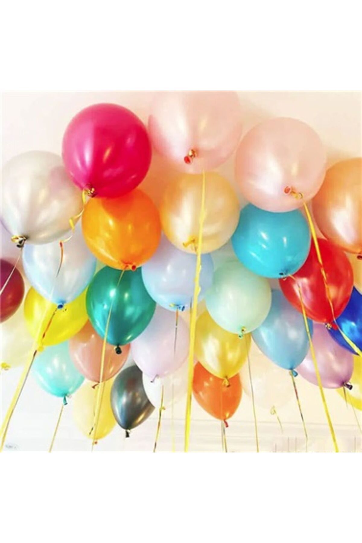PartAntalya Doğum Günü Süslemesi Renkli Helyumlu Uçan Balon Görünümlü Tavana Yapışan Balon Set Karışık