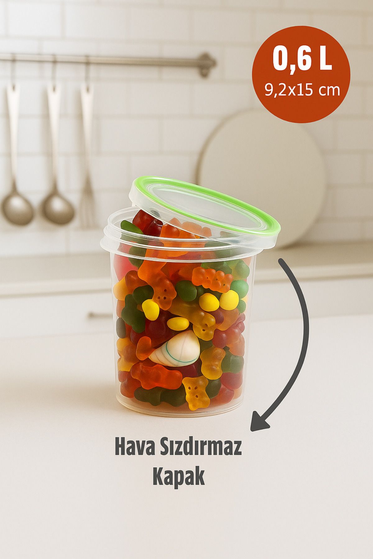 Melkan Home Vidalı Kapaklı Contalı Derin Saklama Kabı - 0,6 Litre - Tekli Hava Sızdırmaz Saklama Kutusu