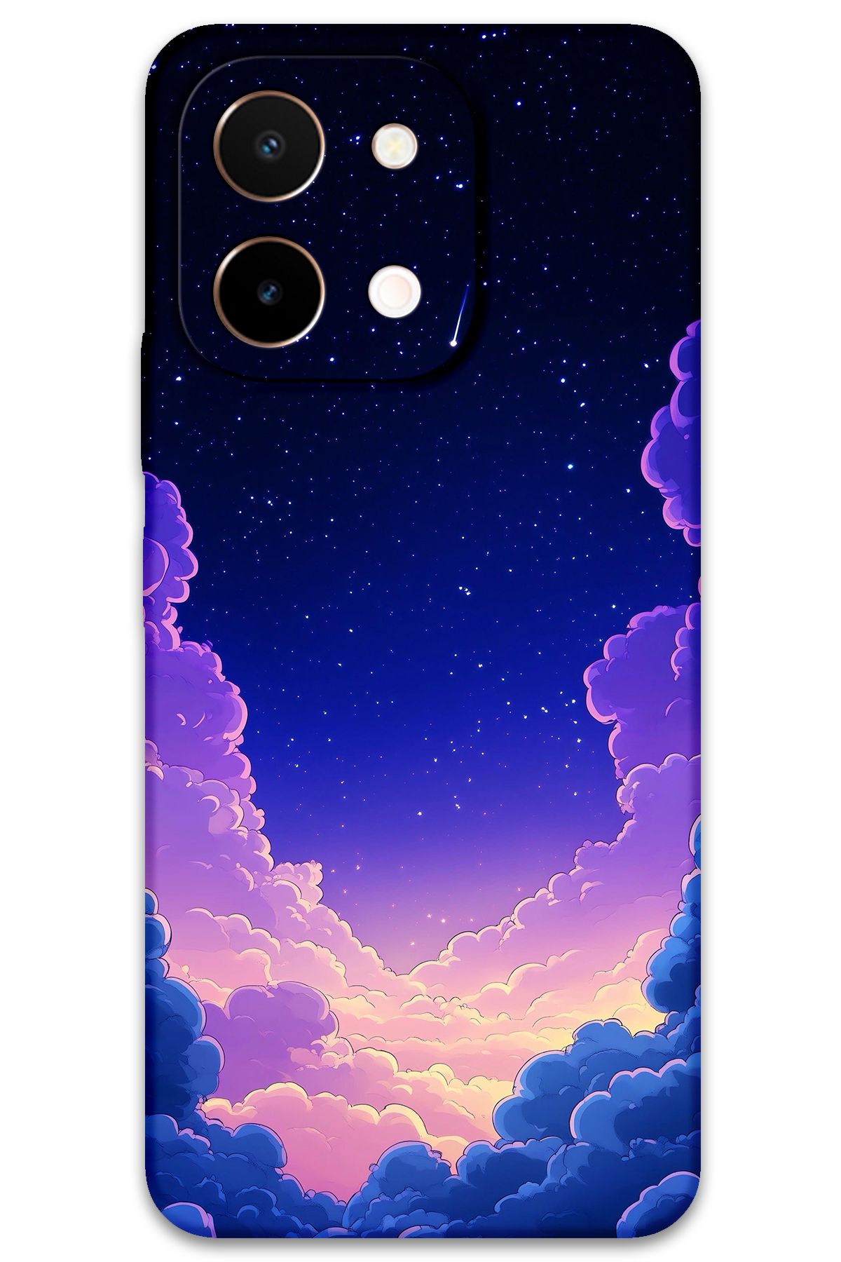 Gramaphone Vivo Y28 Uyumlu Uzay Desenli Telefon Kılıfı + Ekran Koruyucu - 5867