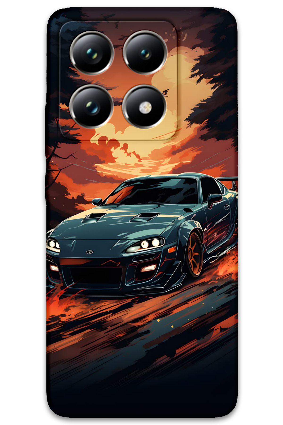 Gramaphone Xiaomi Mi 14 Pro Uyumlu Araba Desenli Telefon Kılıfı + Ekran Koruyucu - 5766