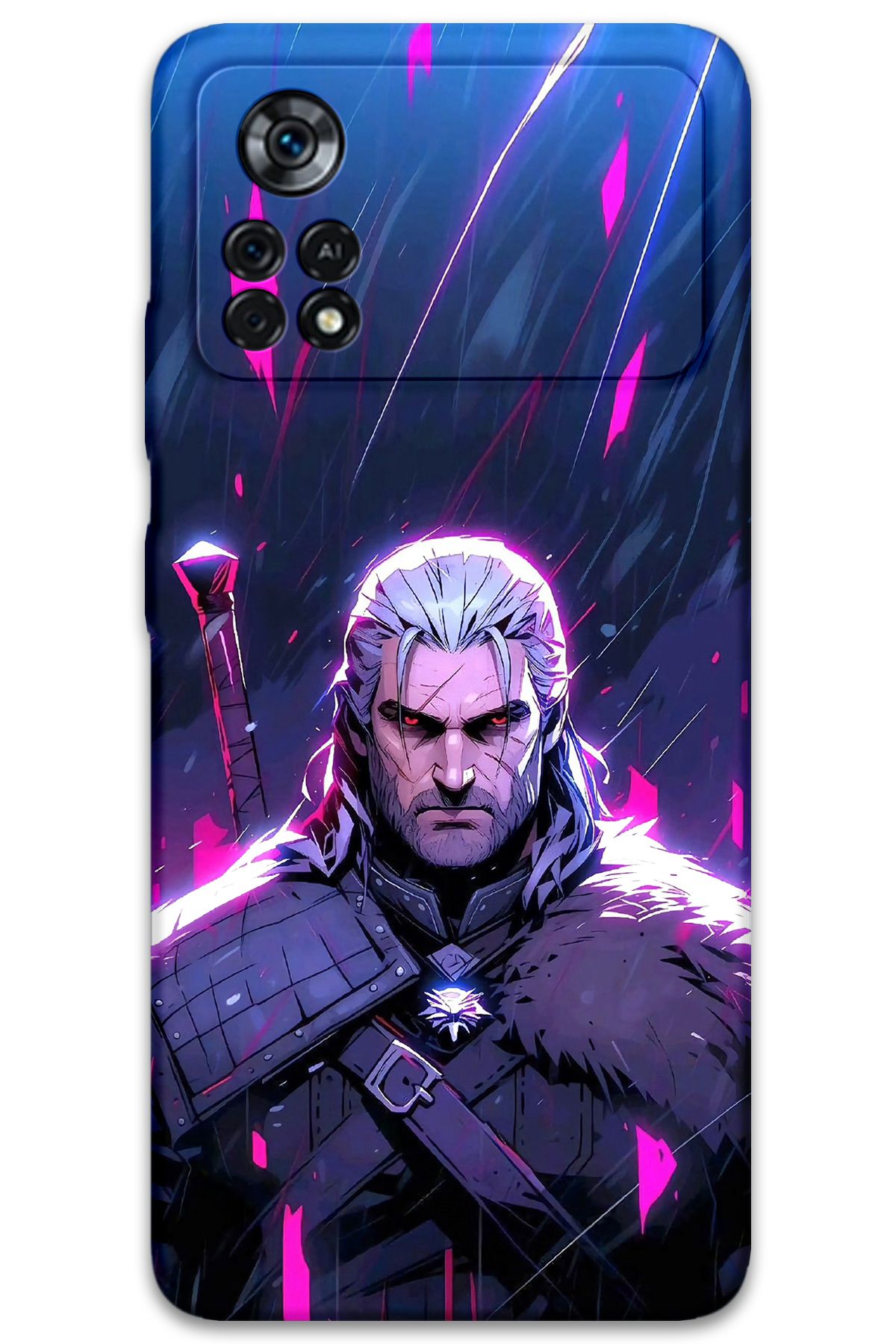 Gramaphone Poco x4 Pro 5G Uyumlu Geralt Desenli Telefon Kılıfı + Ekran Koruyucu - 5826