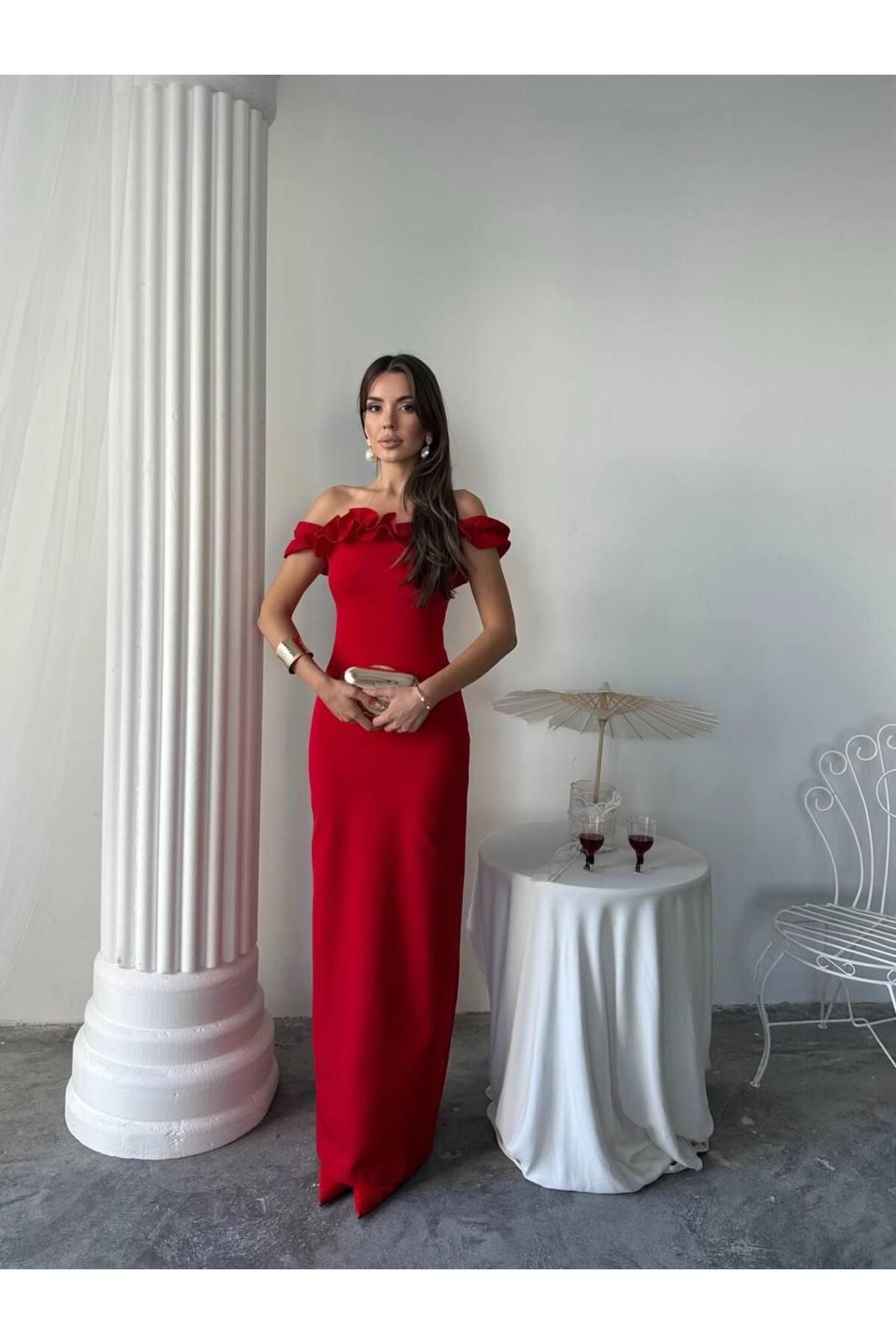 conconmoda Yuna Tasarım Uzun Atlas Elbise