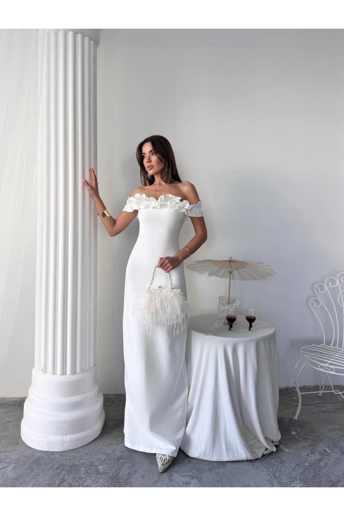 conconmoda Yuna Tasarım Uzun Atlas Elbise