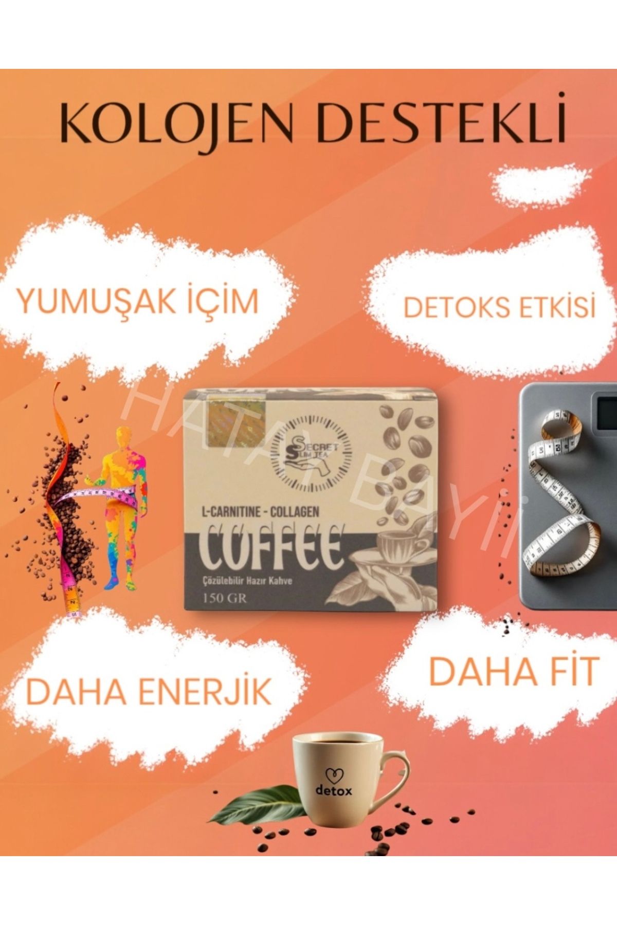 Secret Slim kolojenli sade detoks kahve