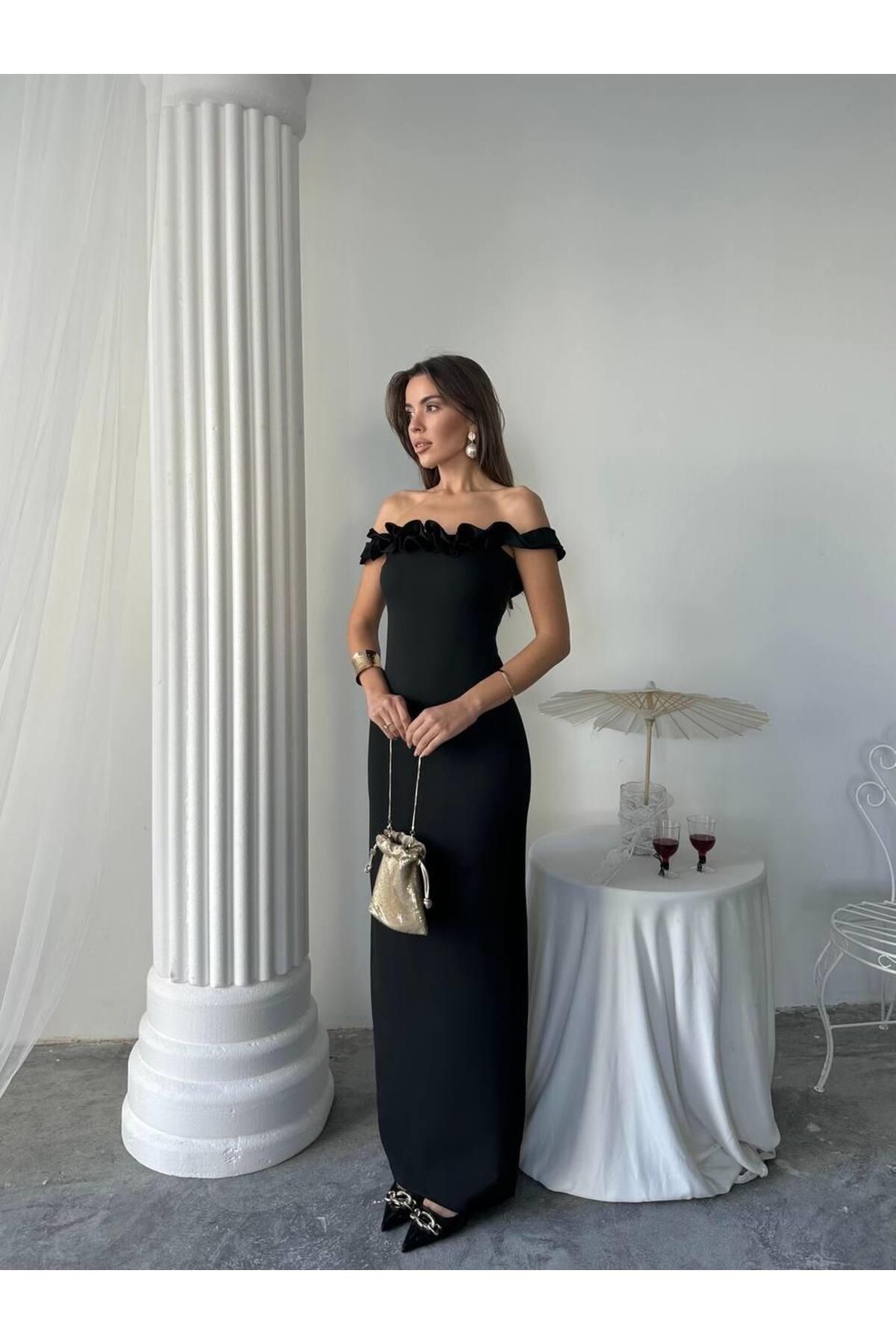 conconmoda Yuna Tasarım Uzun Atlas Elbise