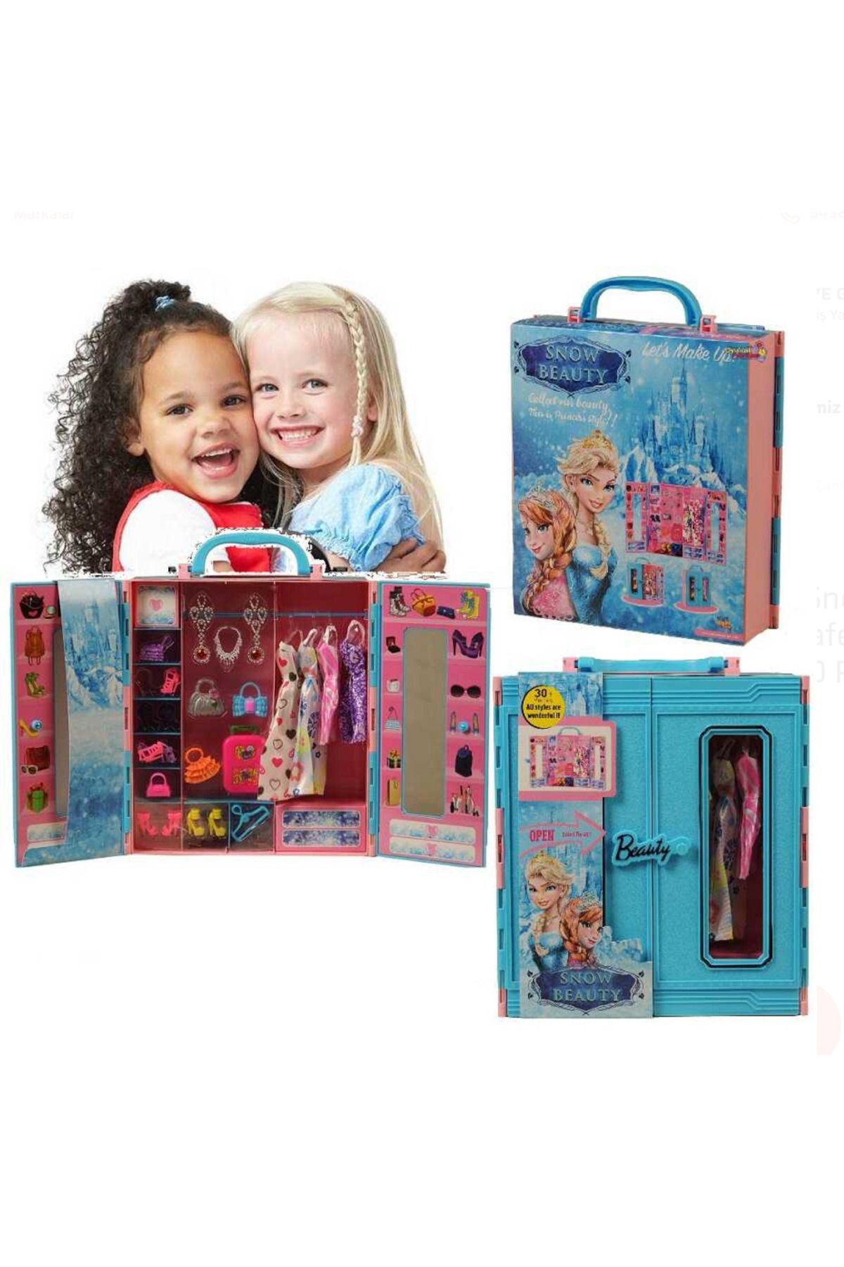 BYZ TOYS Snow Beauty Takı ve Kıyafet Gardrobu Çantalı 30 Parça