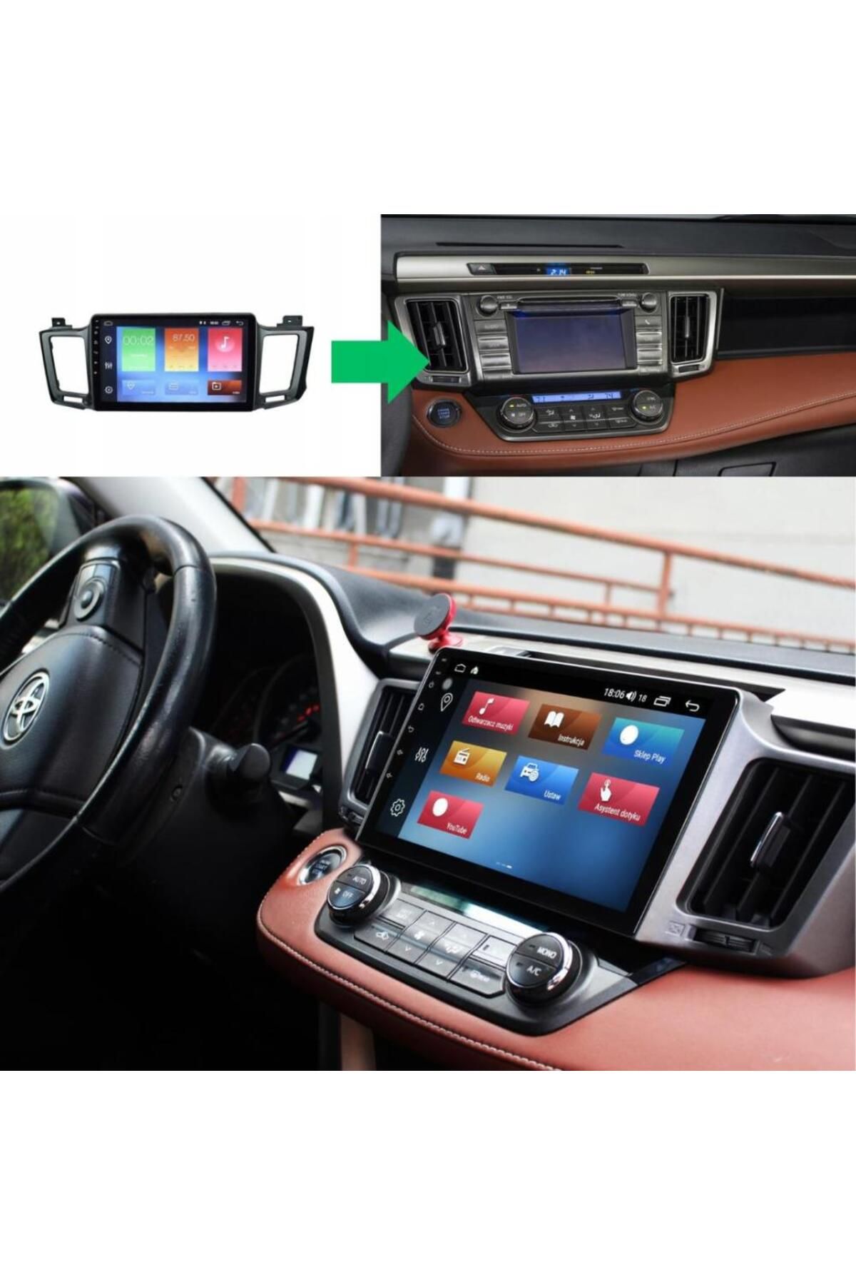 smartgo Toyota Rav 4 Android GPS Carplay 2+64 GB Çerçeve + Kamera (2013-2018)
