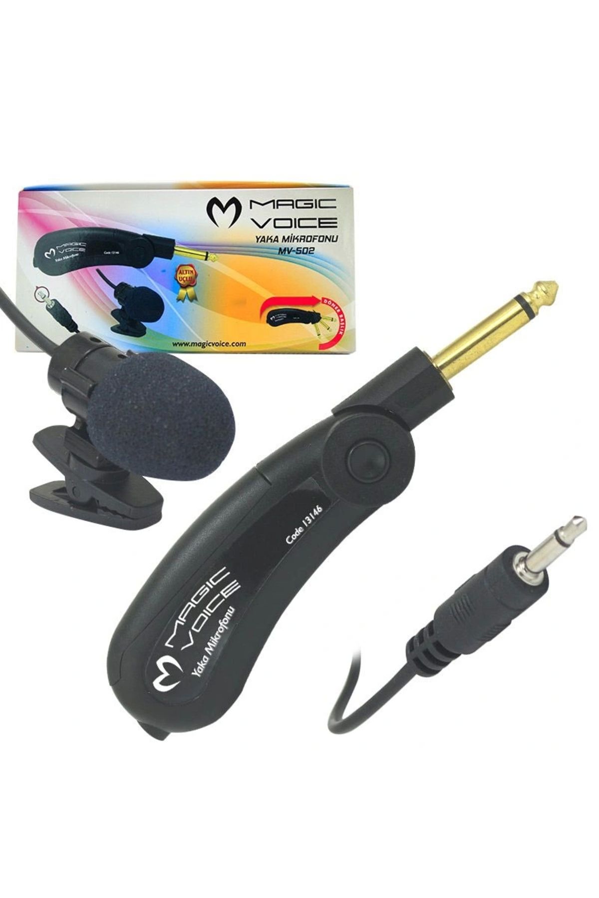 ALFA AKSESUAR 03 Magıcvoıce Mv-502 Gold Kablolu Yaka Mikrofonu * Tunmıc Mm-502