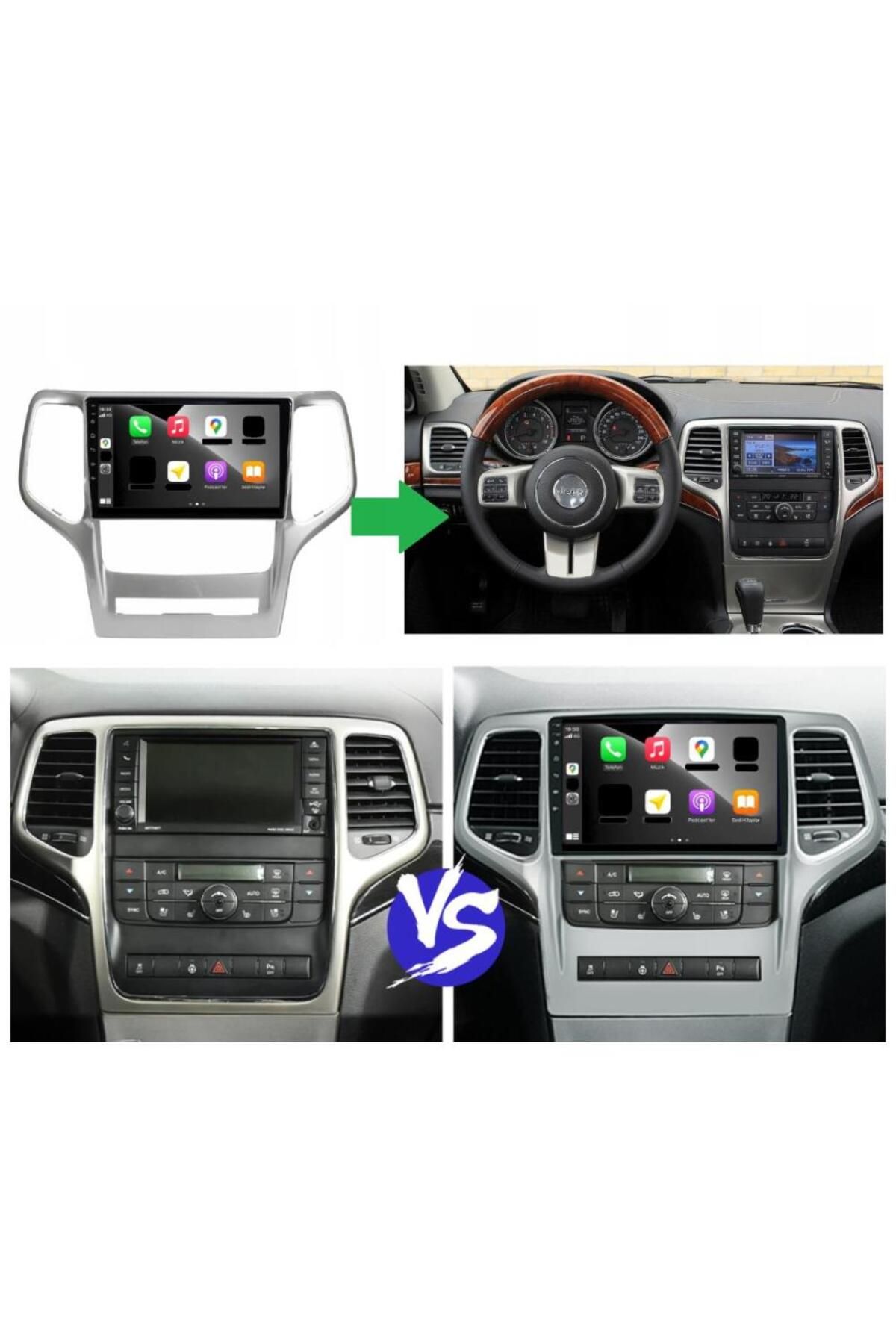 smartgo Jeep Grand Cherokee Android GPS Carplay 2+64 GB Çerçeve + Kamera uyumlu    (2011-2012)