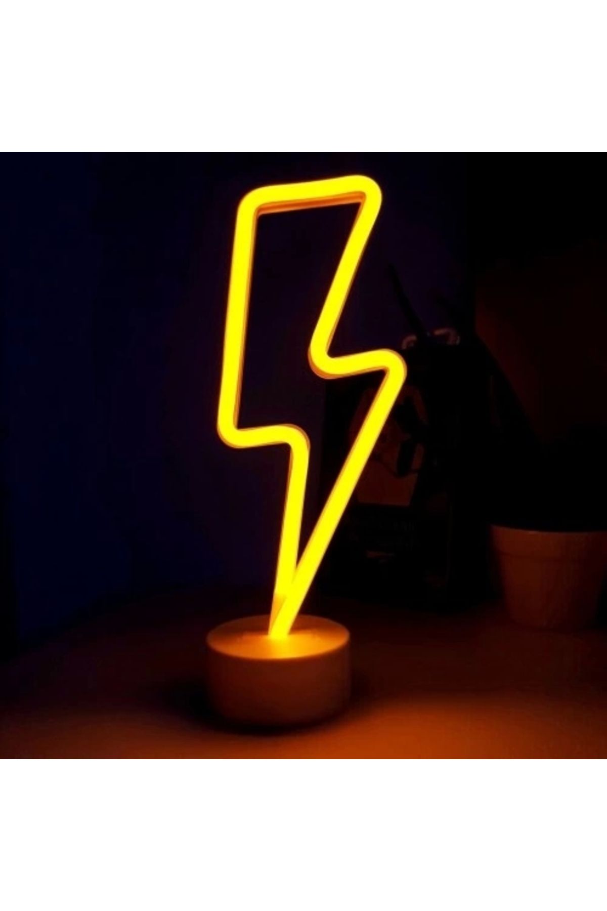 ETT Neon Işıklı Şimşek Lamba USB+Pil