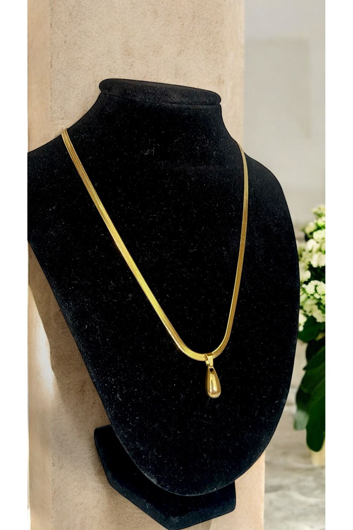 Velora Jewelry Çelik damla kolye