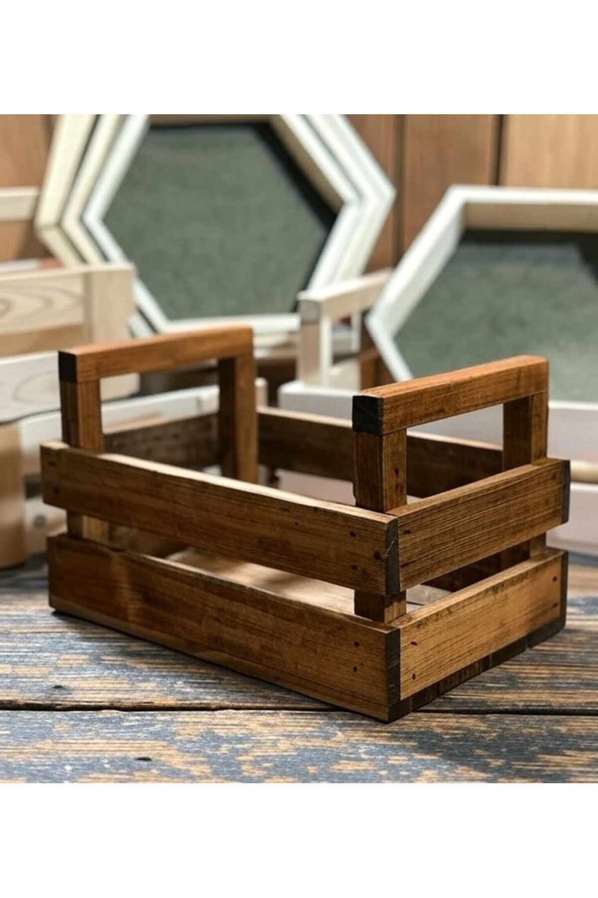 YouPont Ergonomik Ahşap Çok Kullanışlı Kulplu Düzenleyici Kasa