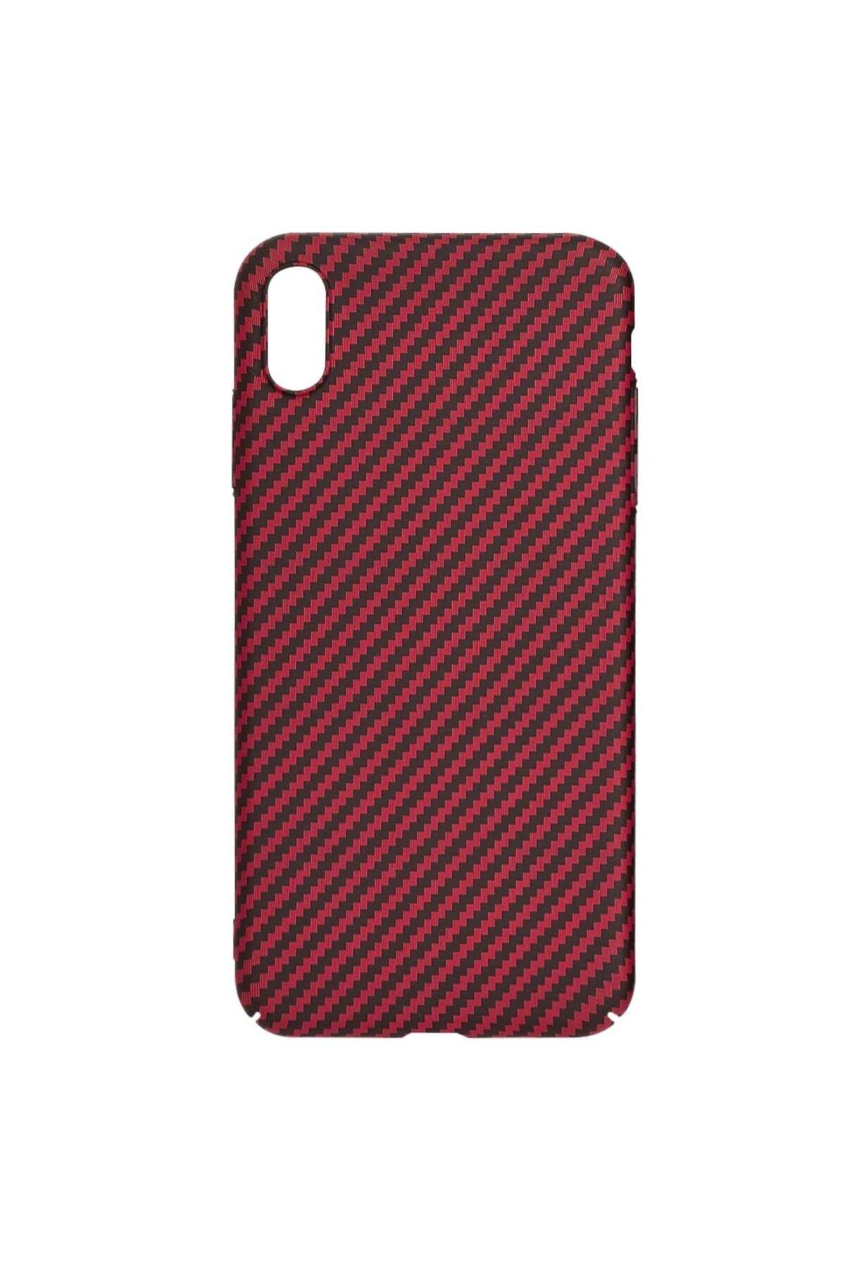 Techsuit-IPhone XS Max Case - Techsuit Carbonite FiberShell - Red 4