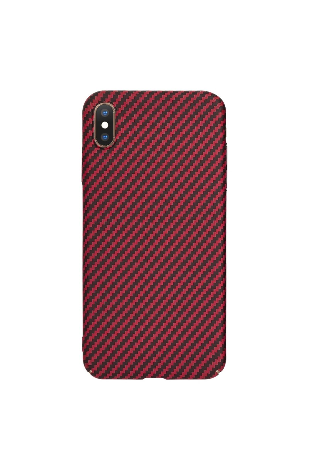 Techsuit-IPhone XS Max Case - Techsuit Carbonite FiberShell - Red 3