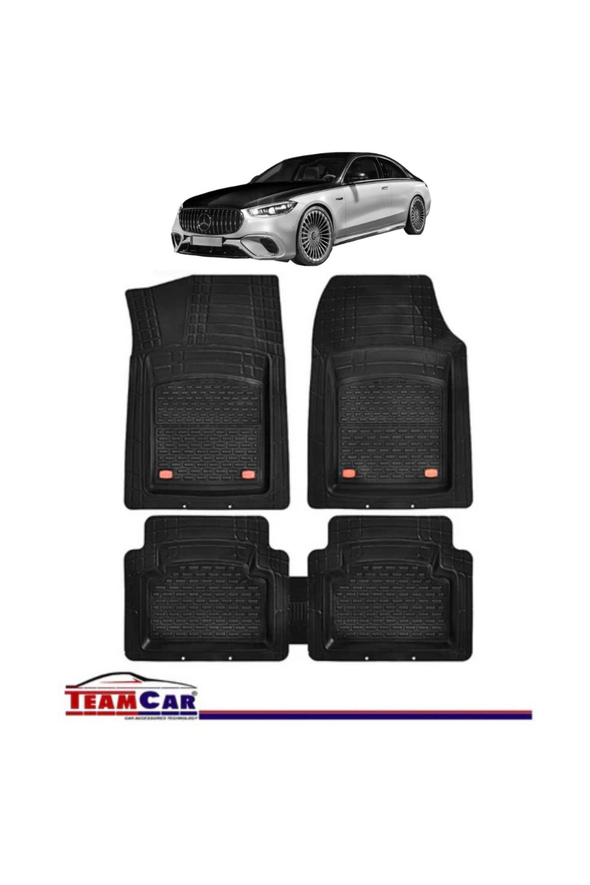 TEAMCAR-Covorașe auto Mercedes-benz Clasa S W223 (2020–PREZENT) Negru 1