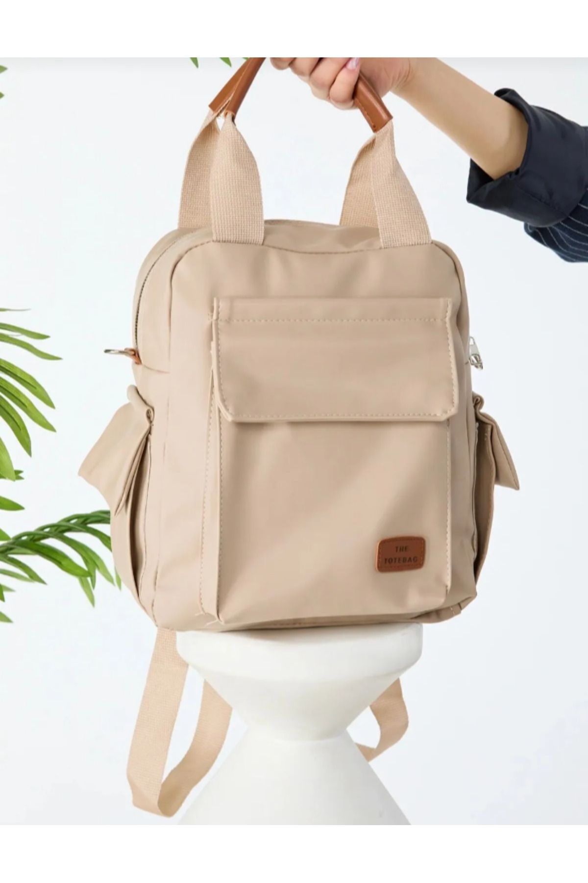 eflanmoda 4 bölmeli saten kumaştan el omuz ve sırt çantası