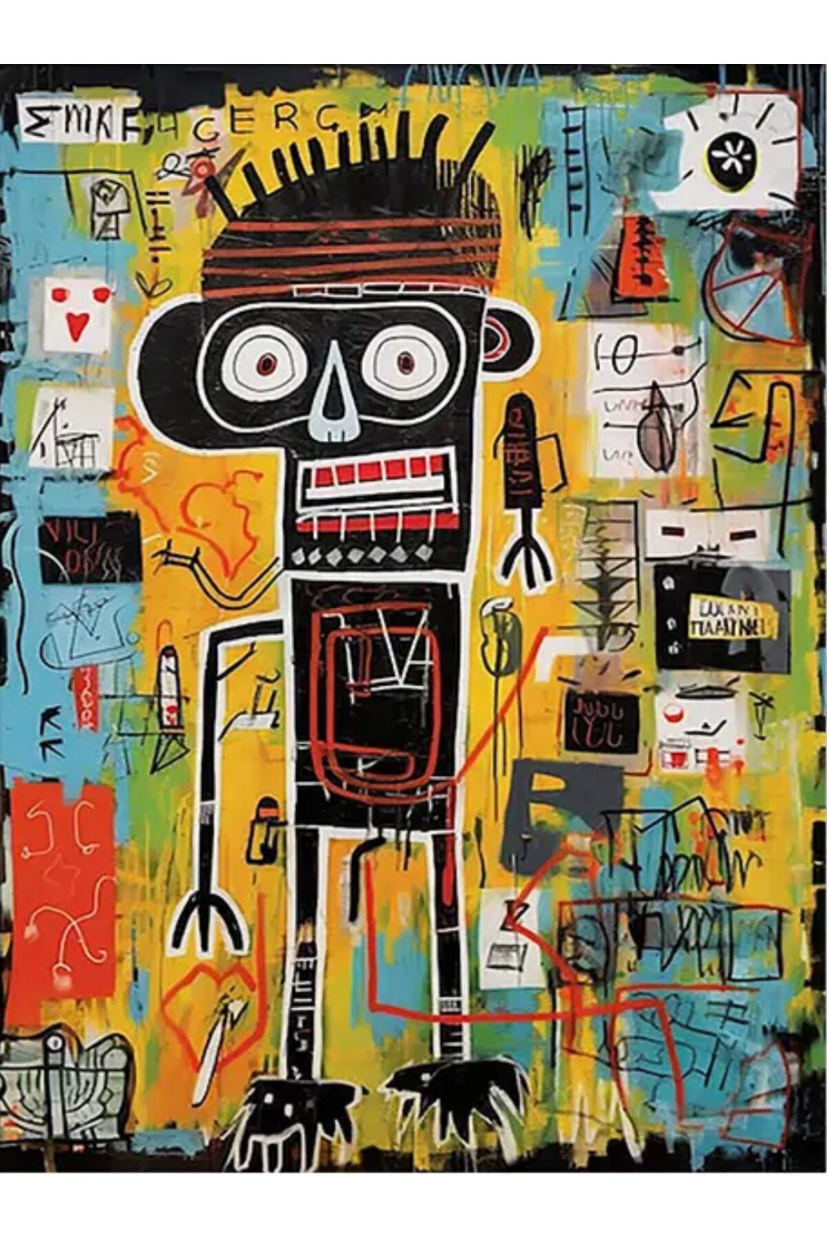 Rugs Modern Halı Leyla Koleksiyonu Çok Renkli Grafiti Görünümlü Dokuma Taban Dekoratif Halı leyla74