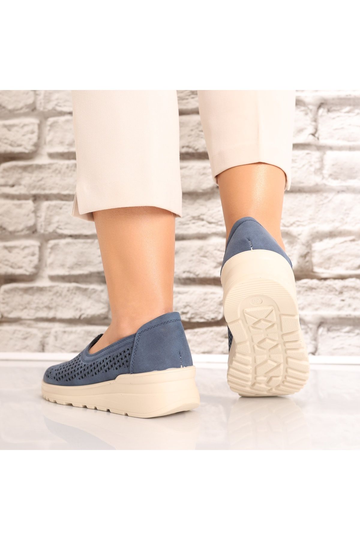 MODA STİL-Women's casual shoes Navy Blue made of Eco-leather Sonita, 37 6