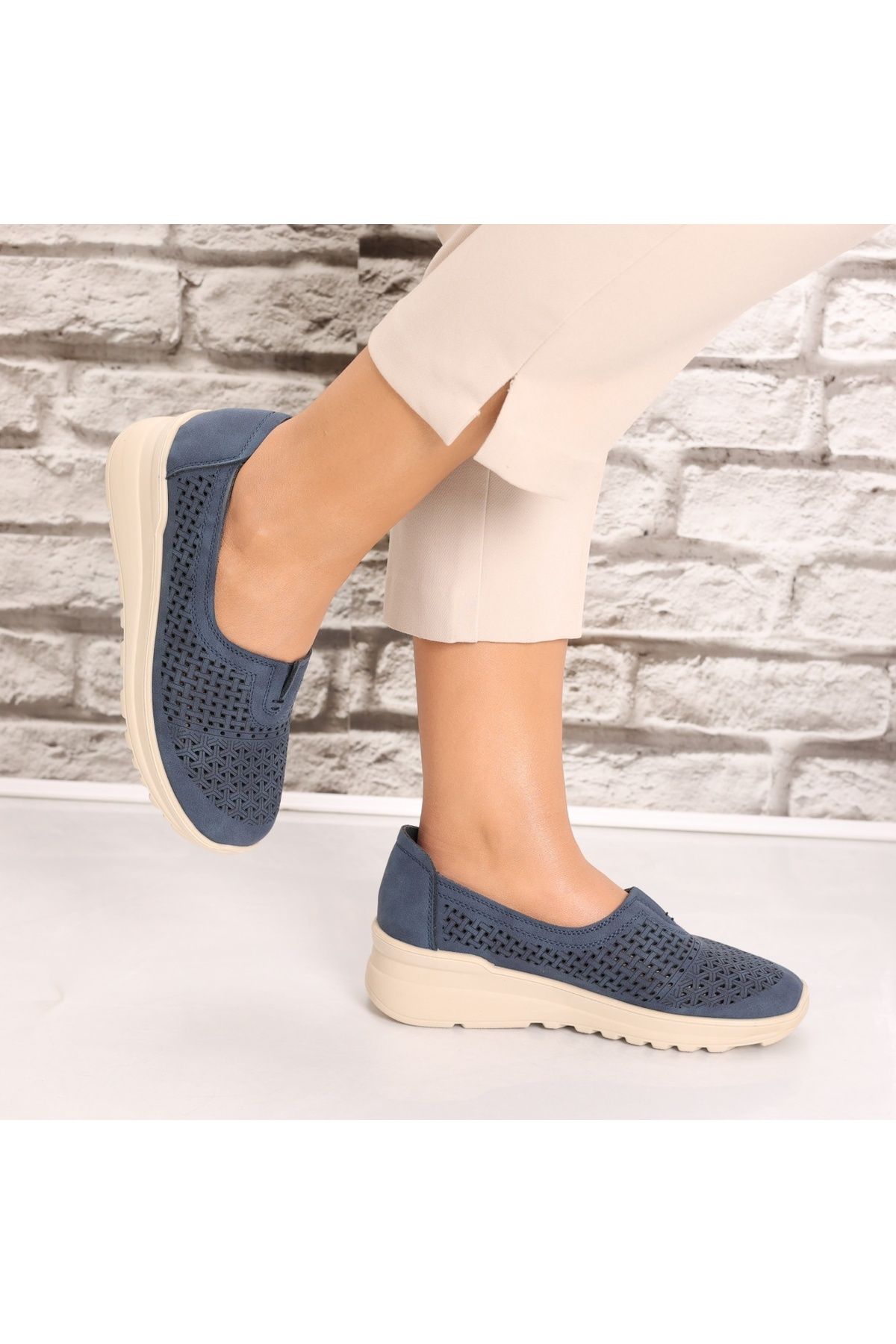 MODA STİL-Women's casual shoes Navy Blue made of Eco-leather Sonita, 37 3
