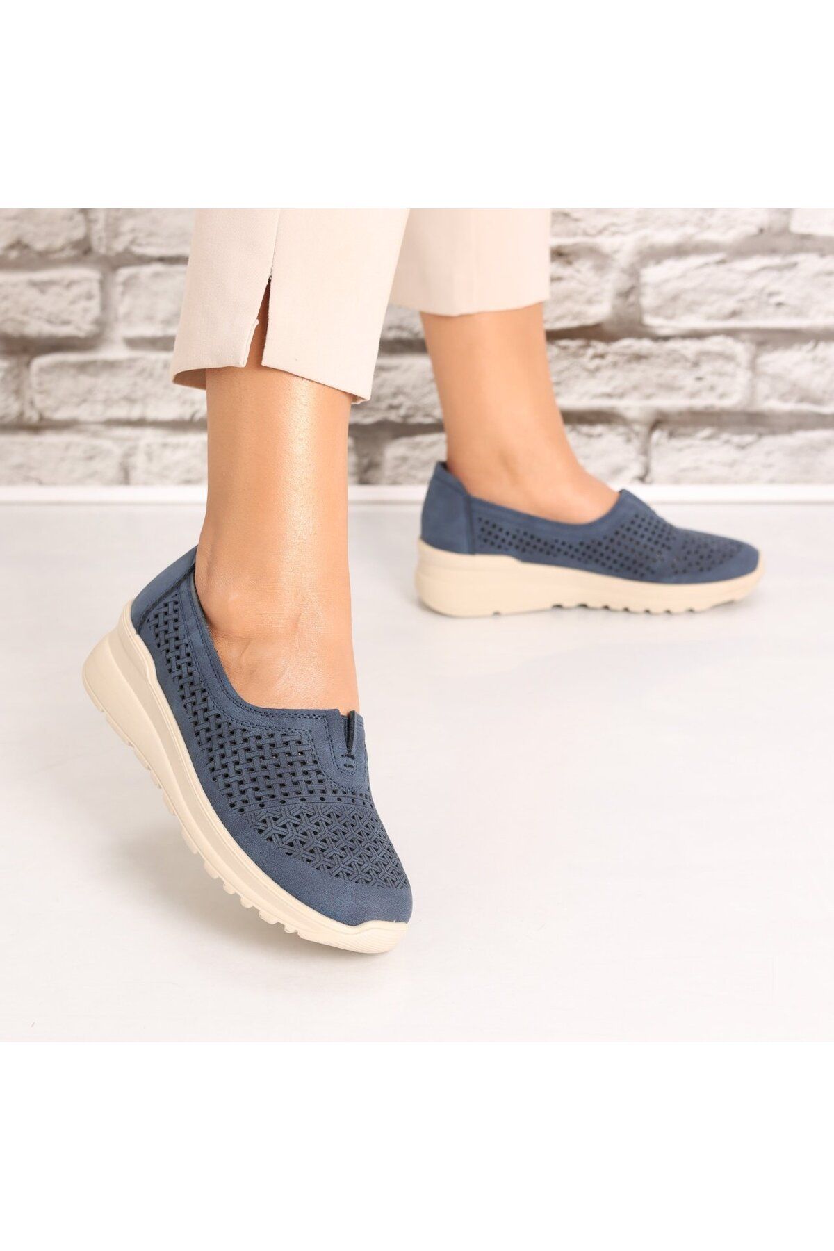 MODA STİL-Women's casual shoes Navy Blue made of Eco-leather Sonita, 37 4