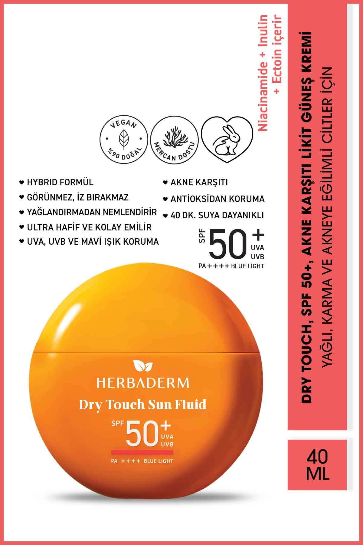 Herbaderm Likit Güneş Kremi 50+ SPF Akne Karşıtı 40 ml