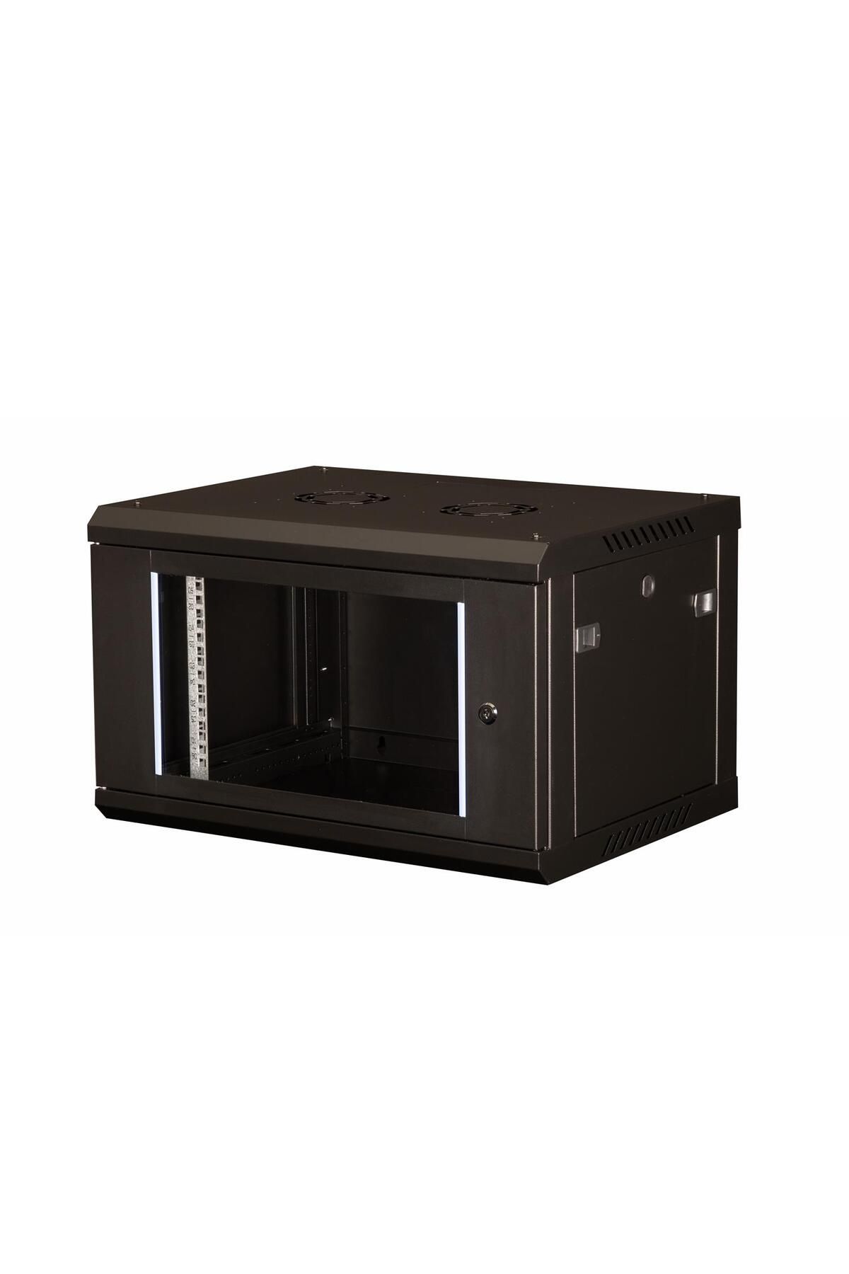 Lande - 6U 19" Duvar Tipi Rack Kabinet – Genişlik: 600 mm | Derinlik: 450 mm – Siyah