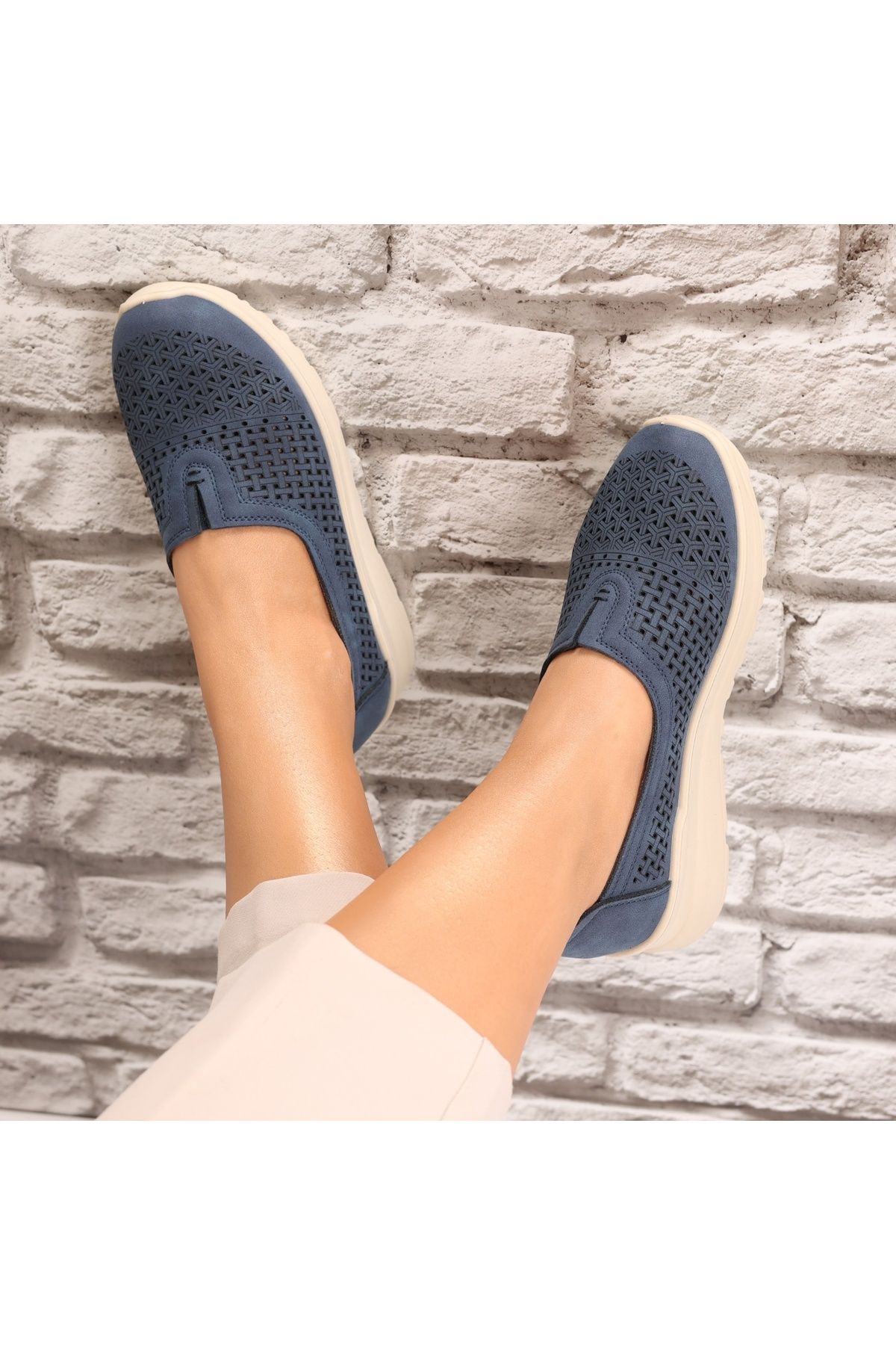 MODA STİL-Women's casual shoes Navy Blue made of Eco-leather Sonita, 37 7