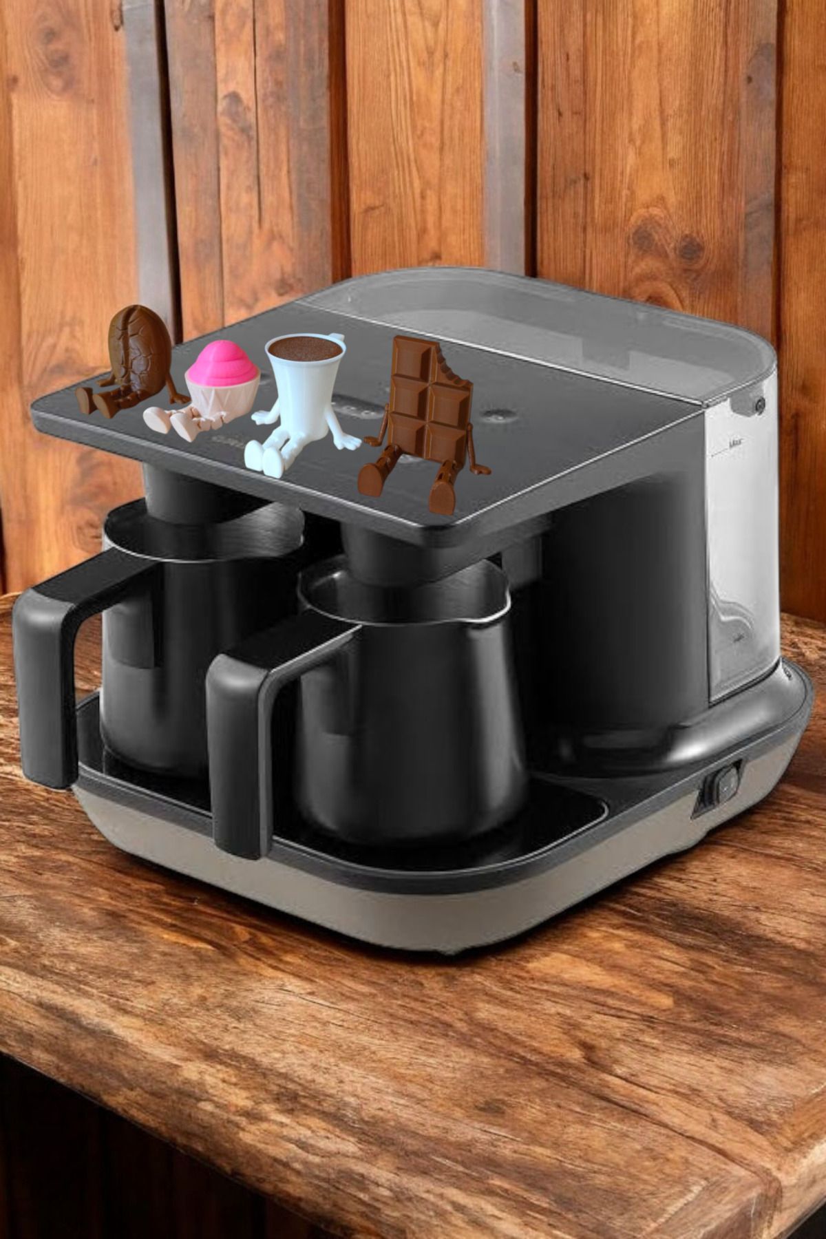 multiogz Sevimli Kahve Köşesi 3D Baskı Figür Seti – Eklemli Dekoratif Mini Oyuncaklar (4’lü Set)