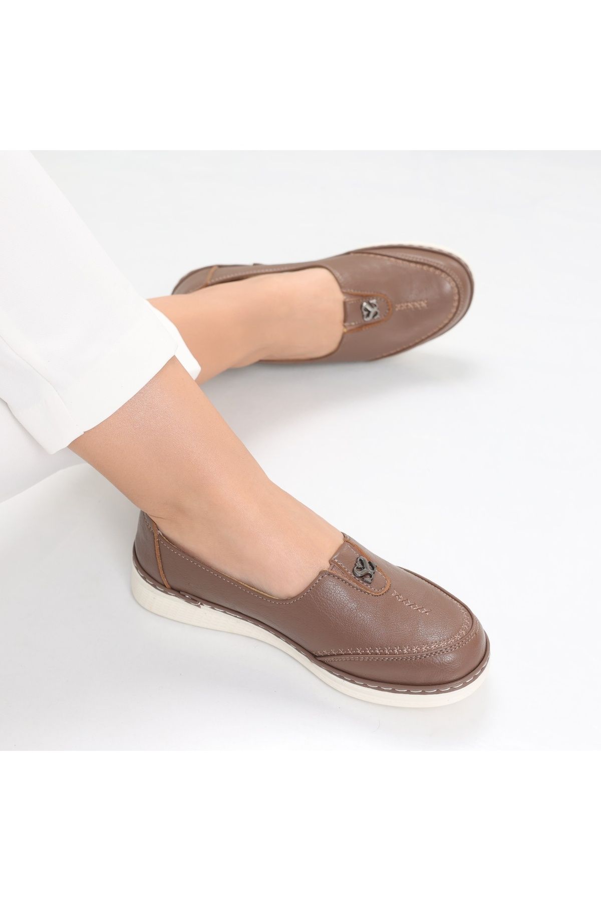 MODA STİL-Women's casual shoes Khaki made of Suraia Eco-leather, 40 7