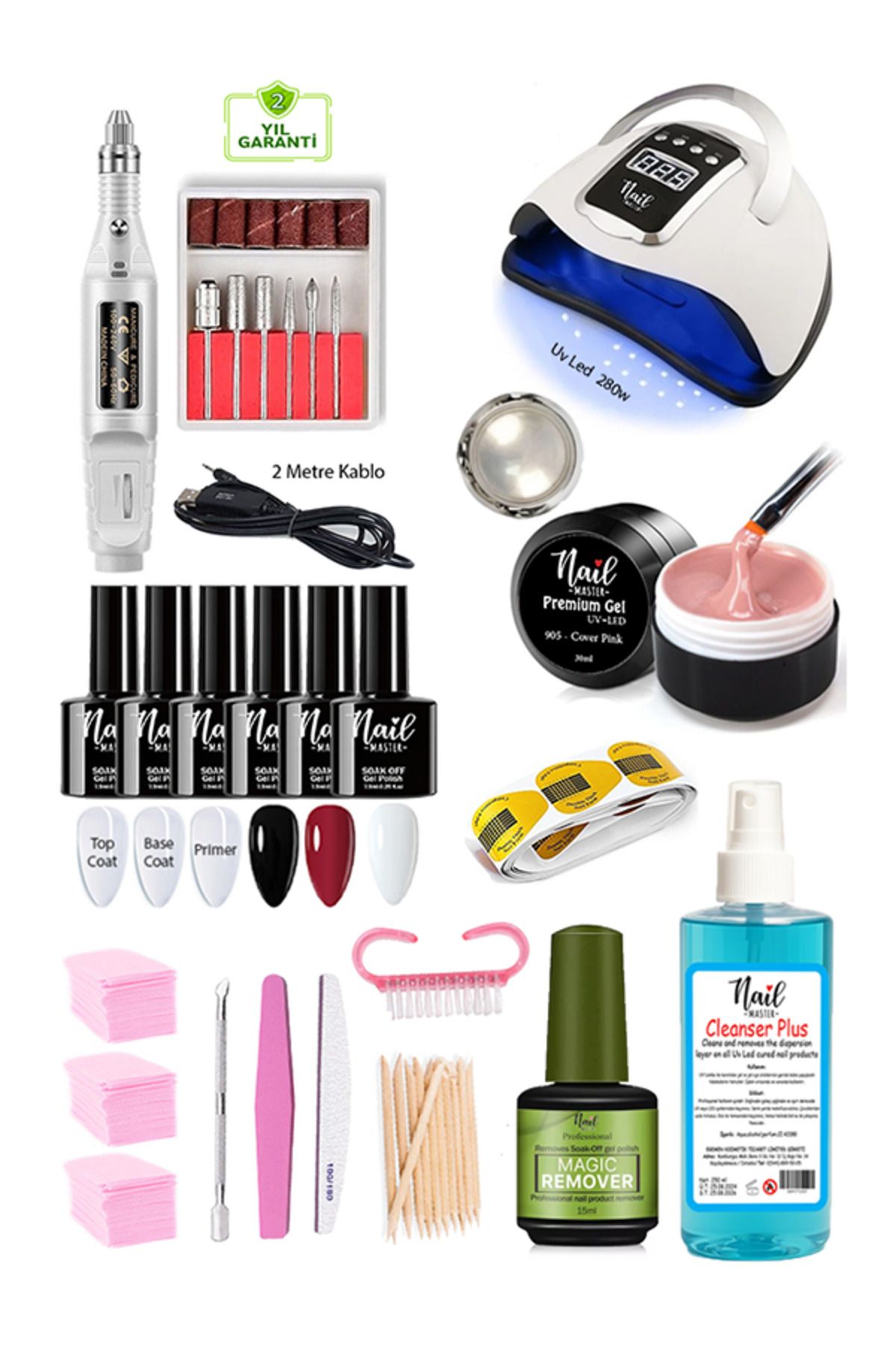 Nail Master Profesyonel Protez Tırnak Kalıcı Oje Seti 280w