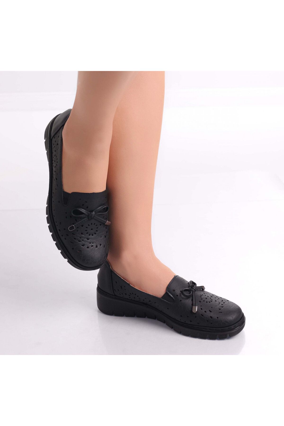 MODA STİL-Women's Casual Black Shoes Made of Eco-Leather Ailen, 39 4