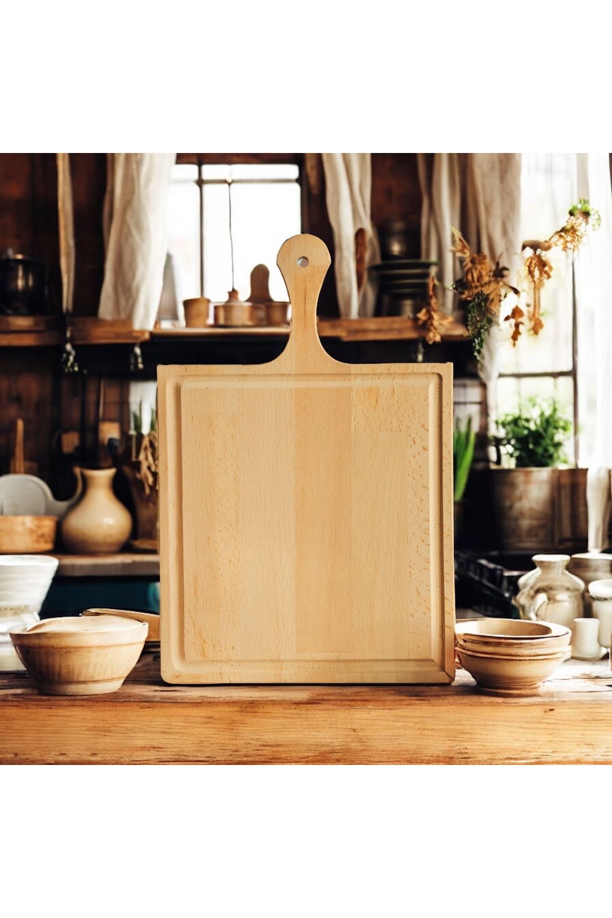 AtölyeNova Doğal Ahşap Sunum Tahtası El Yapımı Servis Peynir Tabağı L Boy Kesme ve Sunumluk