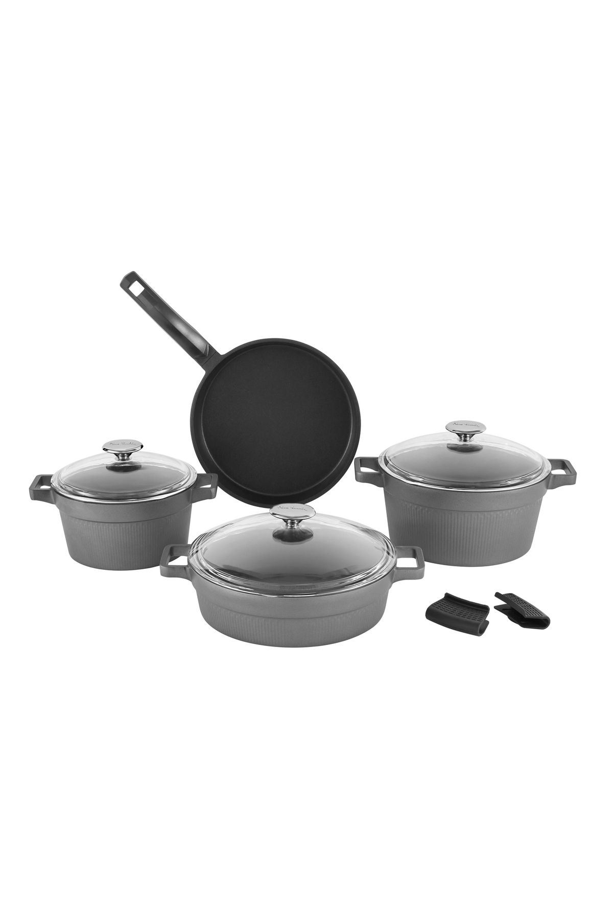 Pierre Cardin Ultra Graniks Gri 7 Parça Tencere Seti