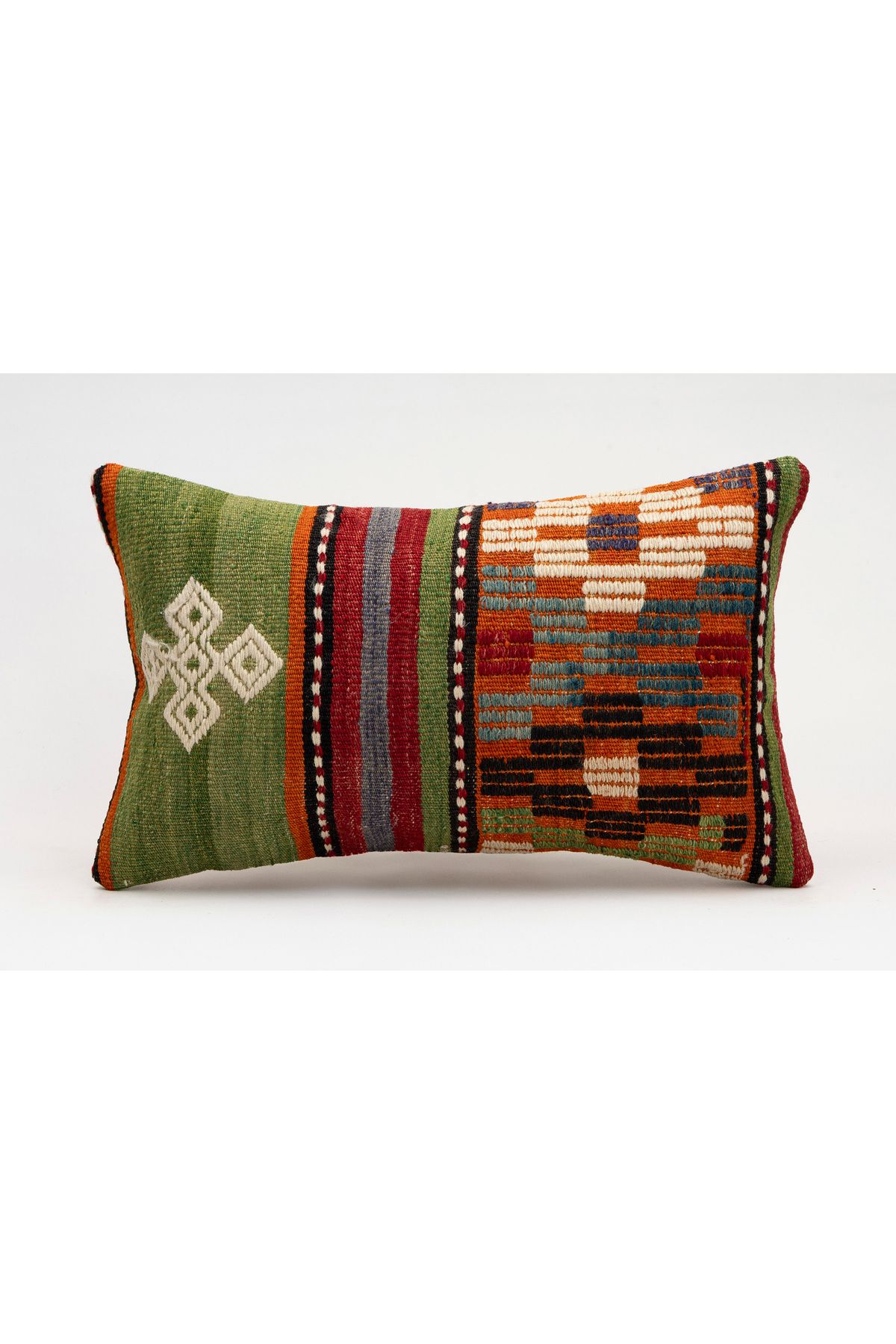 Kilim Whole Sale El Yapımı Kilim'den Yapılmış Vintage Kırlent Kılıfı, Yün, 30x50 Cm