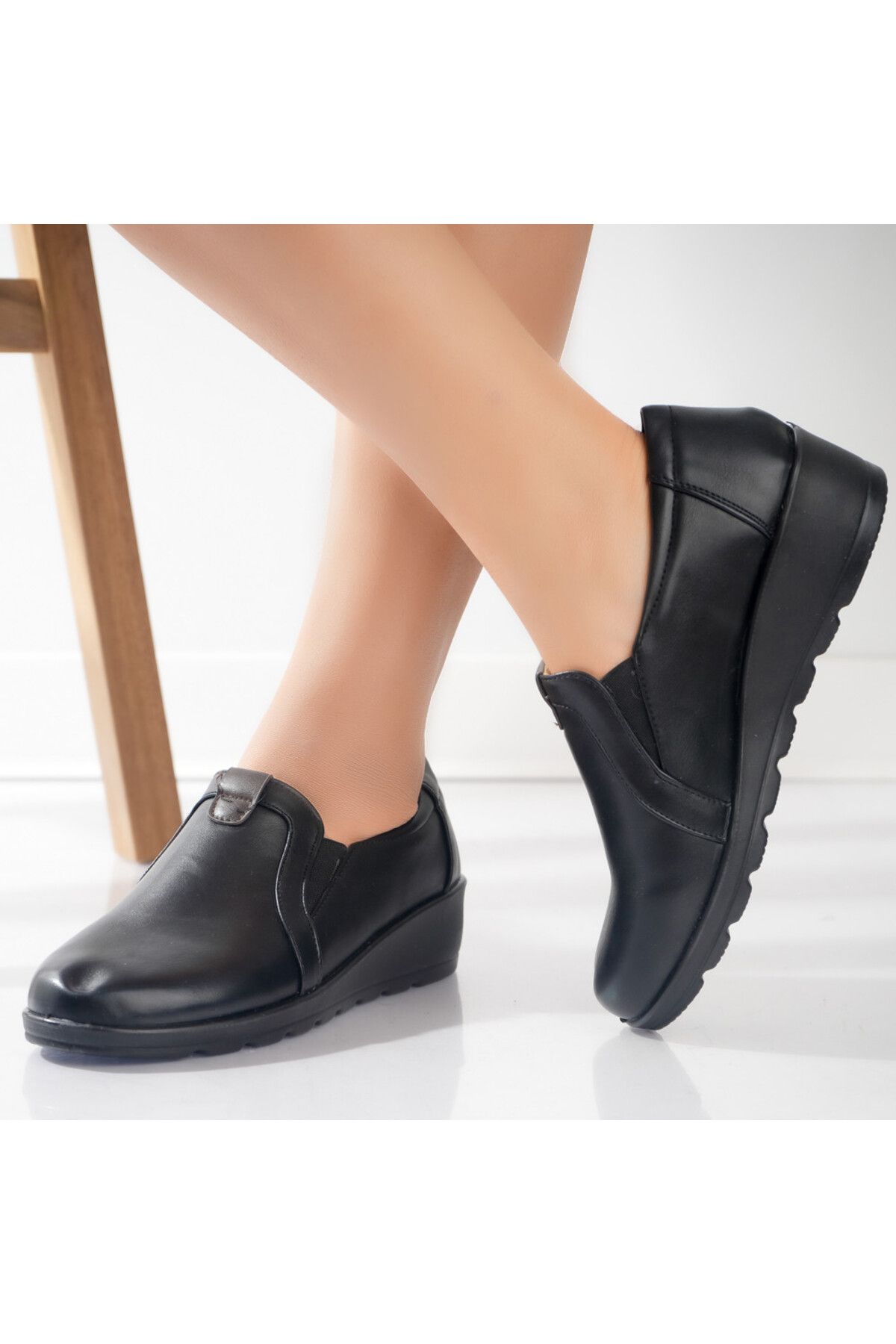 MODA STİL-Women's Casual Black Shoes Made of Ecological Leather Larisa, 39 3