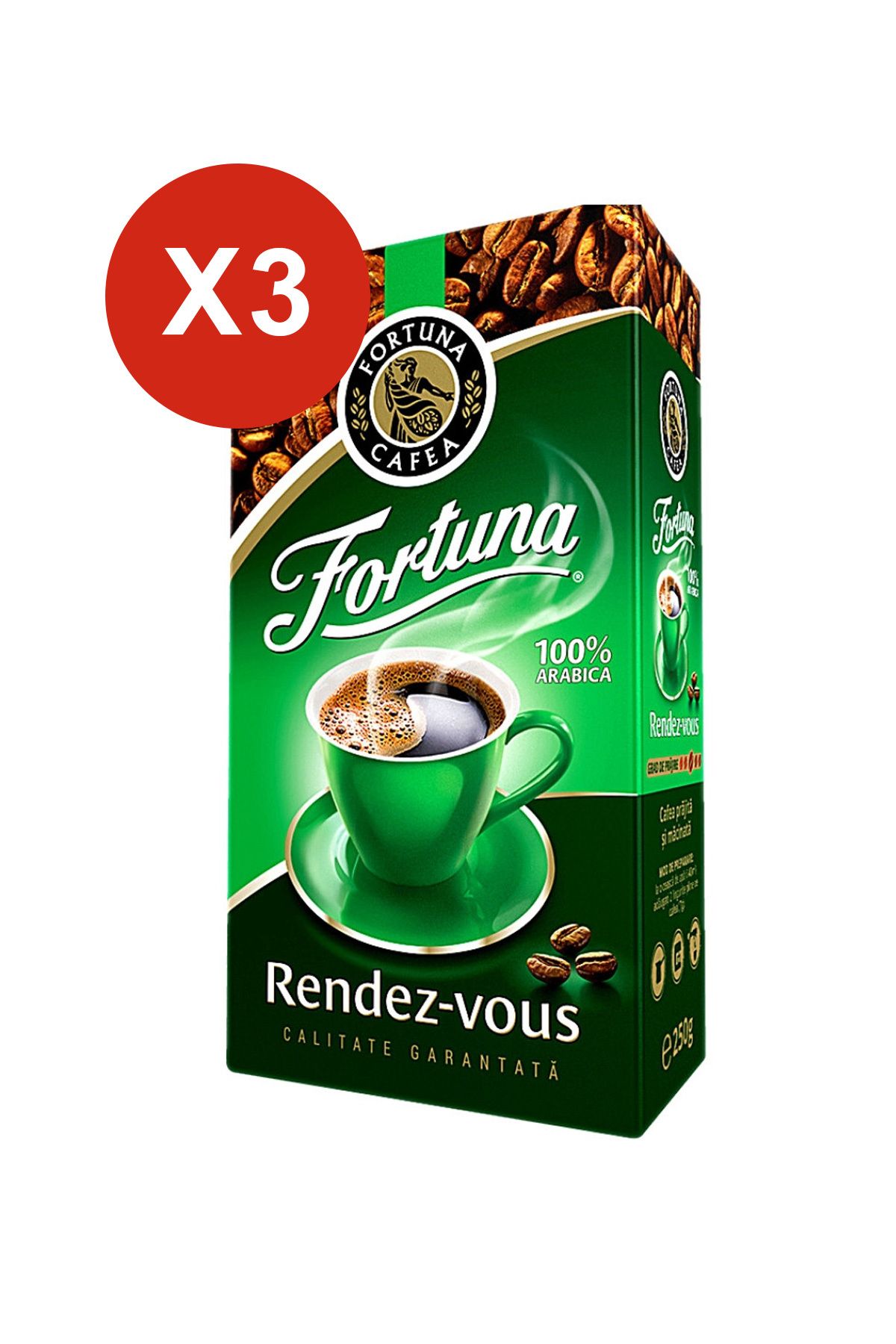 Fortuna Cafea Măcinată Verde 250 G X 3 Bucăți