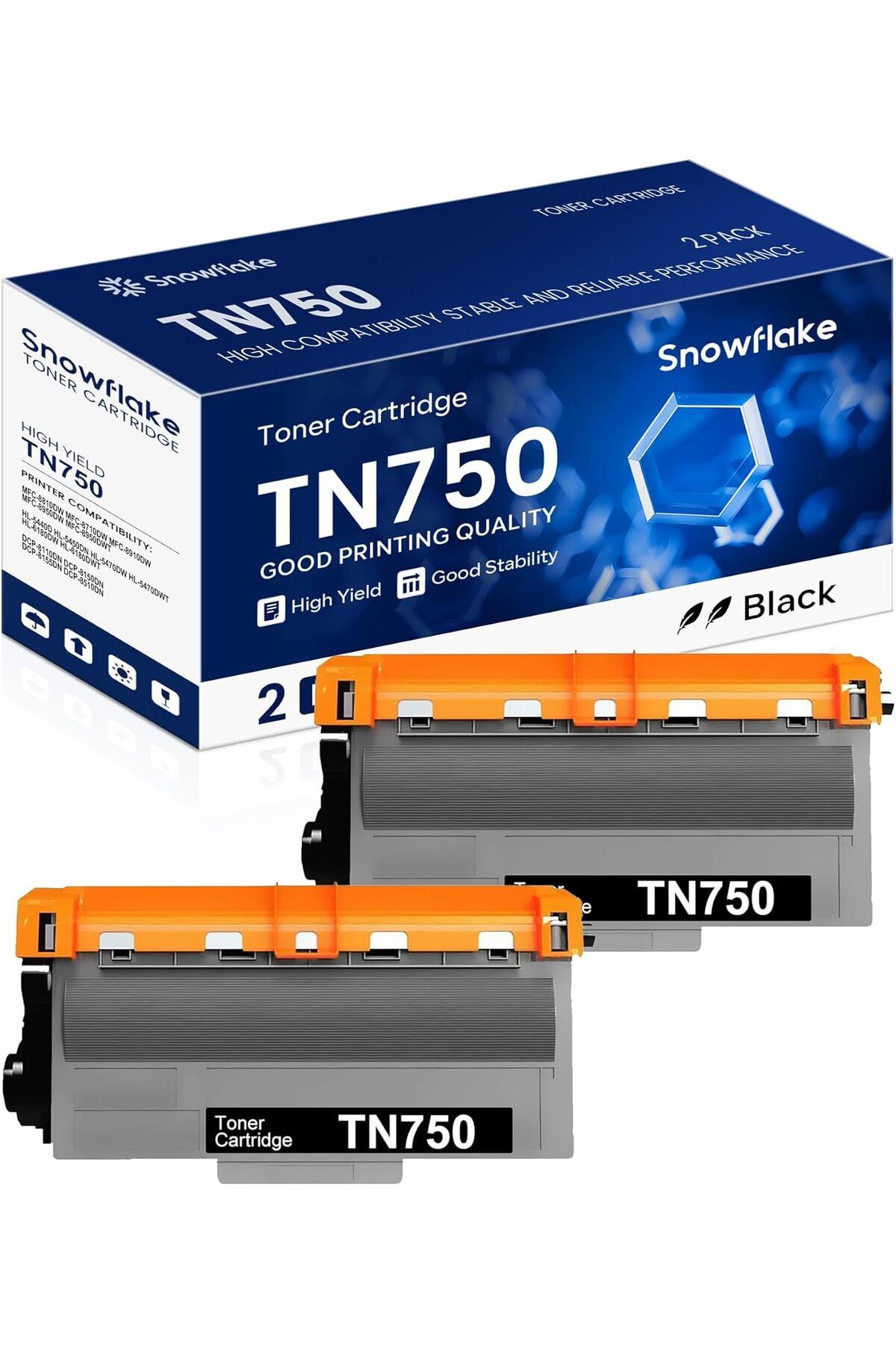 Brother MUADİL TN750 TN-720 MFC-8810DW MFC-8710DW MFC8910/MFC-8950DW (2 Pack)