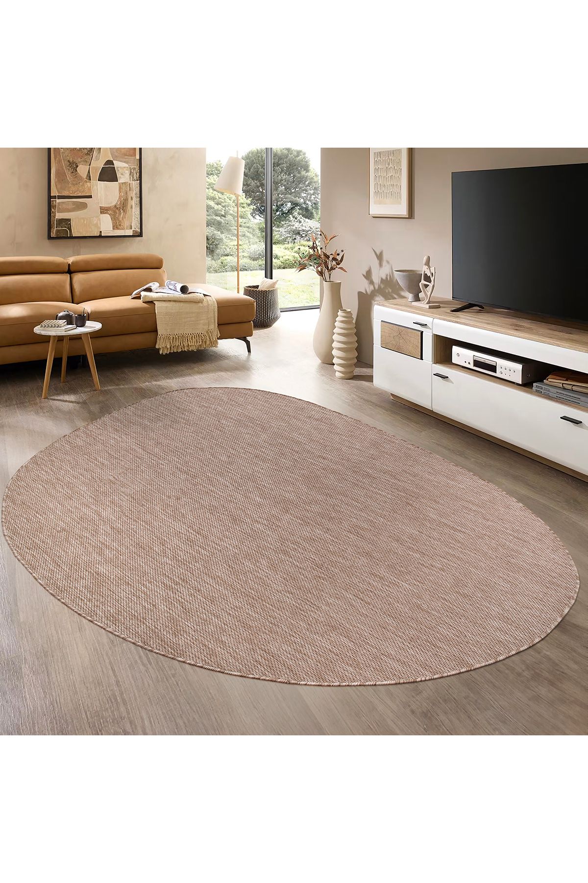 Konfor Halı Konfor Halı Tema 9040 Bej Sisal Hasır İç Dış Mekan Kilim Dekoratif Bahçe Balkon Salon Halısı