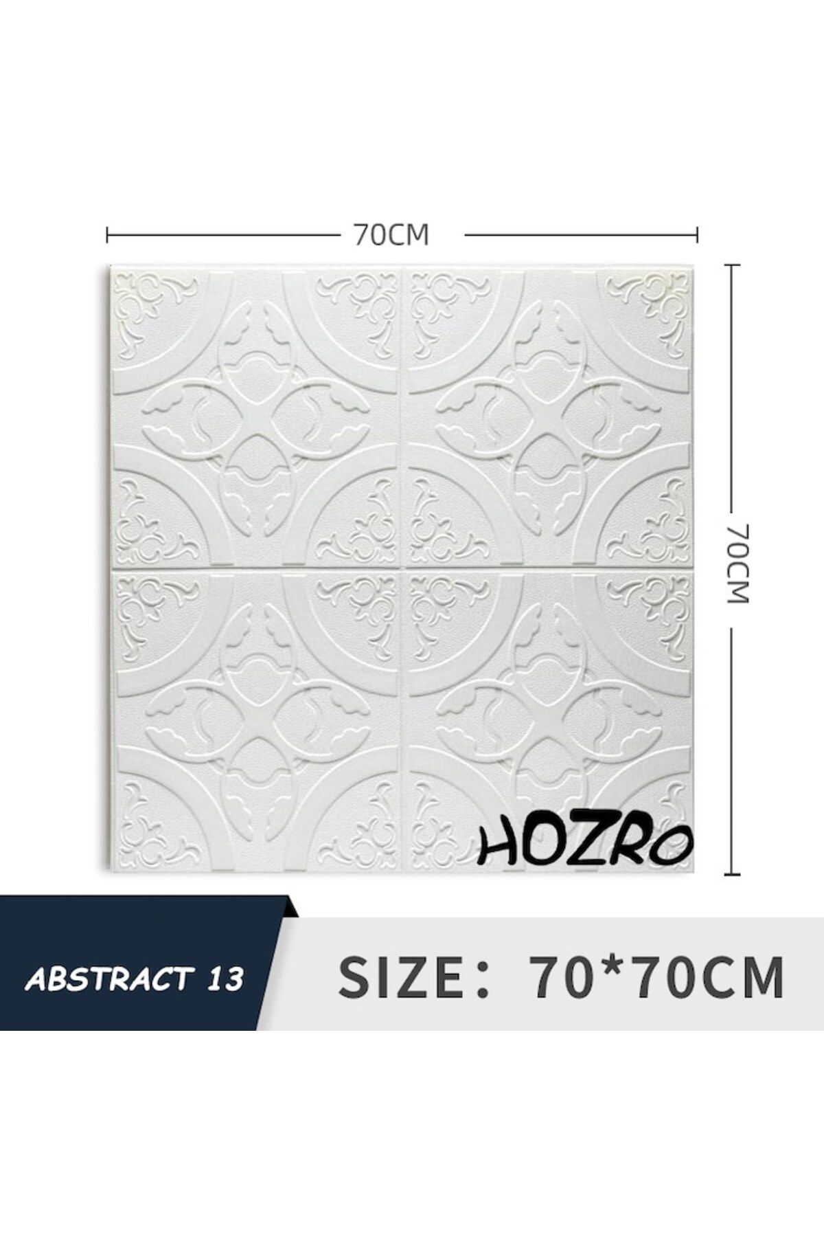 HOZRO-Set 10 x Tapet 3D Self-Adhesive HOZRO, Abstract Design, White 3