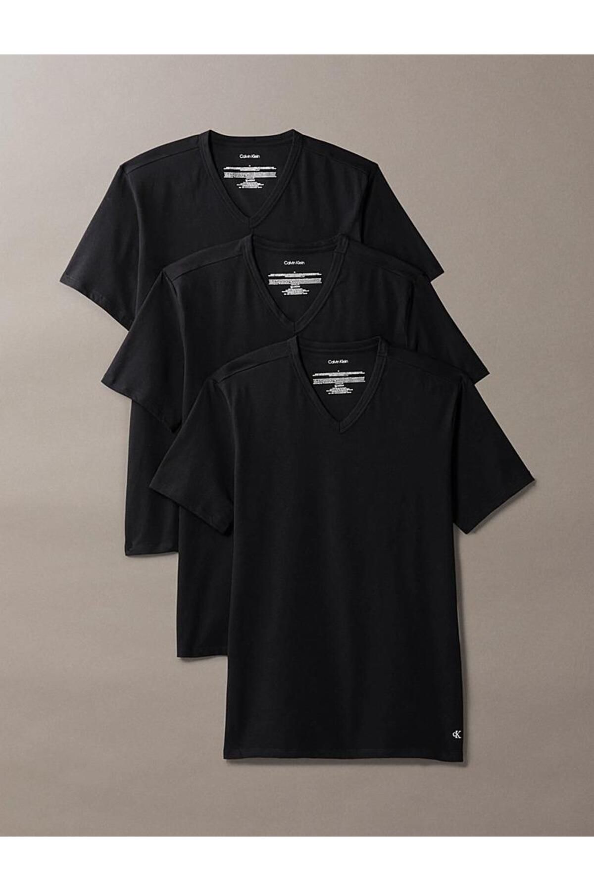 Calvin Klein Erkek S/S V NECK 3PK T-Shirt