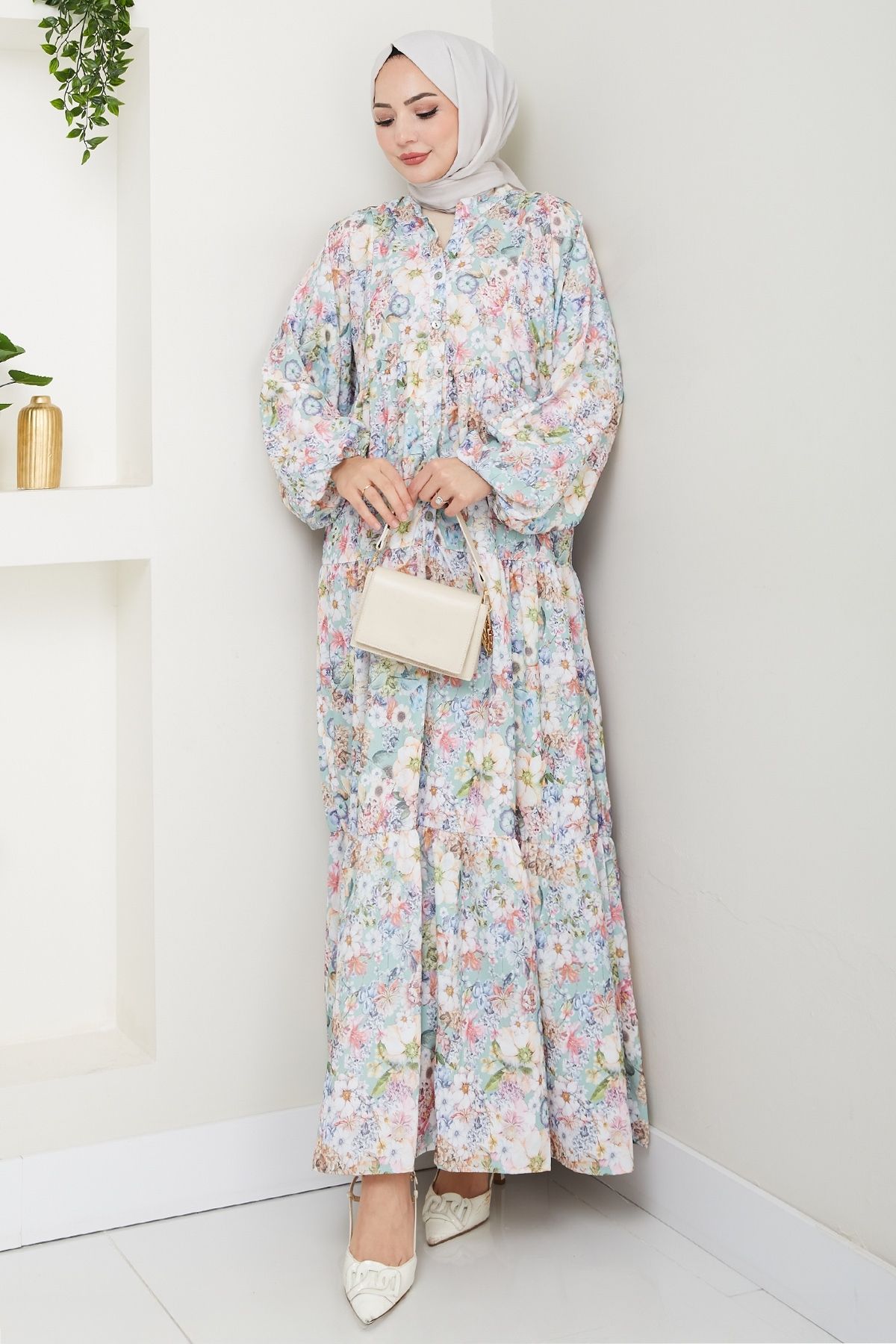 InStyle Mango Viskon Elbise Yeşil