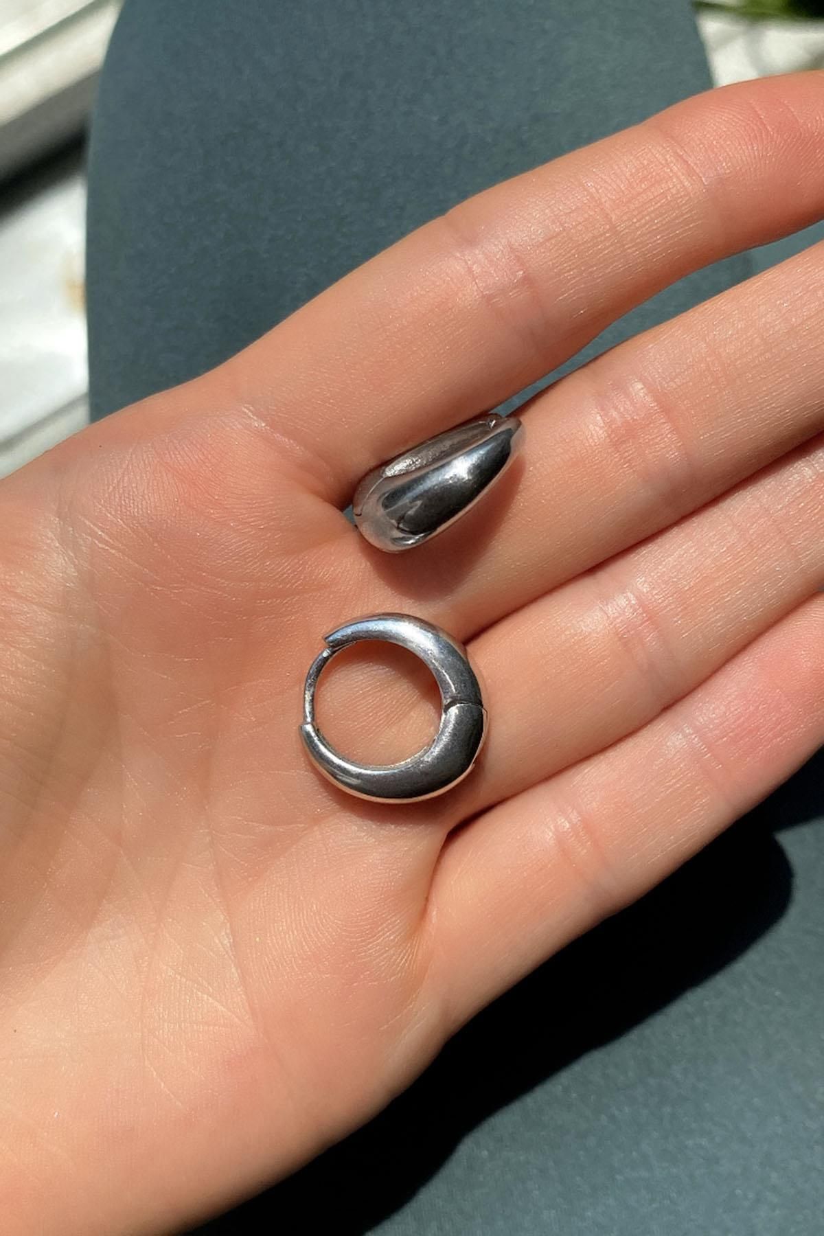 Spossy Silver Jewelry Halka Küpe