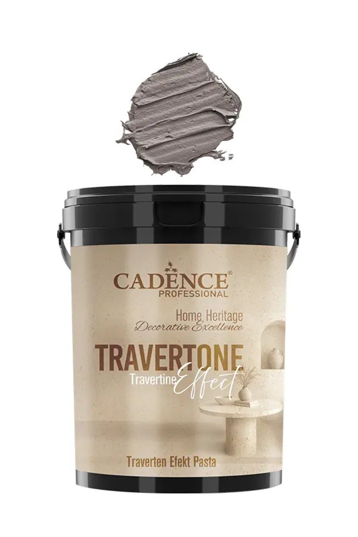 Cadence TRV04 Duman Traverten Efekt Pasta 3KG - Cadence Traverten Rölyef Pasta