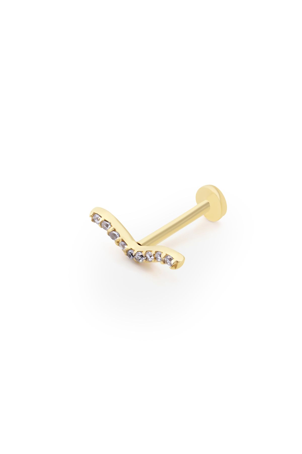 Fay Yamaner 14 Ayar Altın Taşlı Piercing