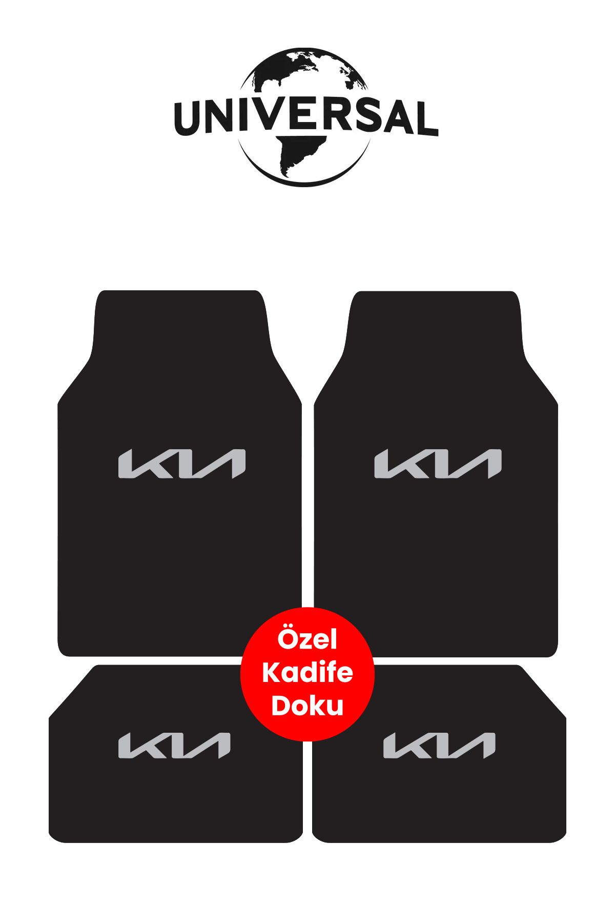 Universal Yıkanabilir Kumaş ve Taban Kalın Pvc Kia uyumlu Oto Paspas Seti 3,4kg Kalınlık 0,5cm