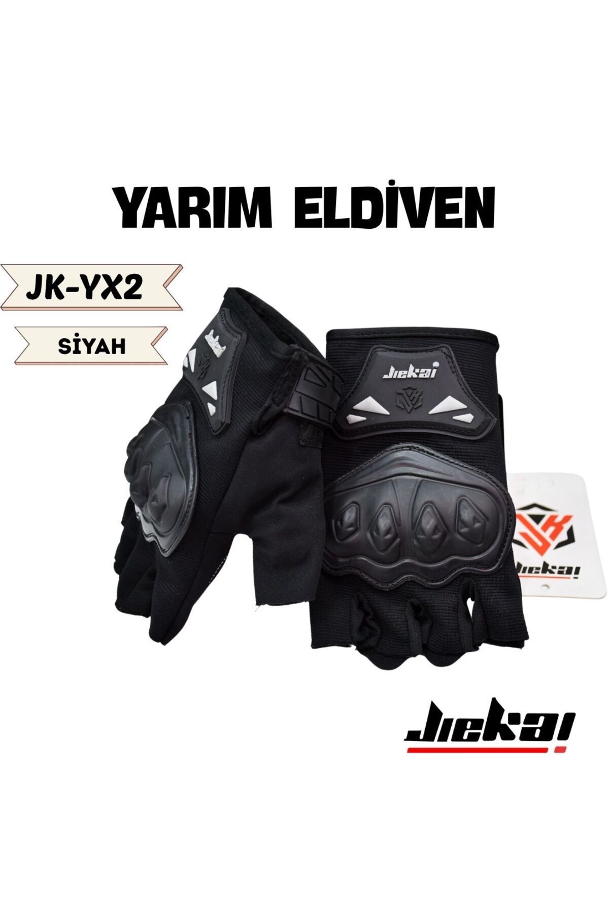 JİEKAİ YARIM ELDİVEN KORUMALI * SİYAH *