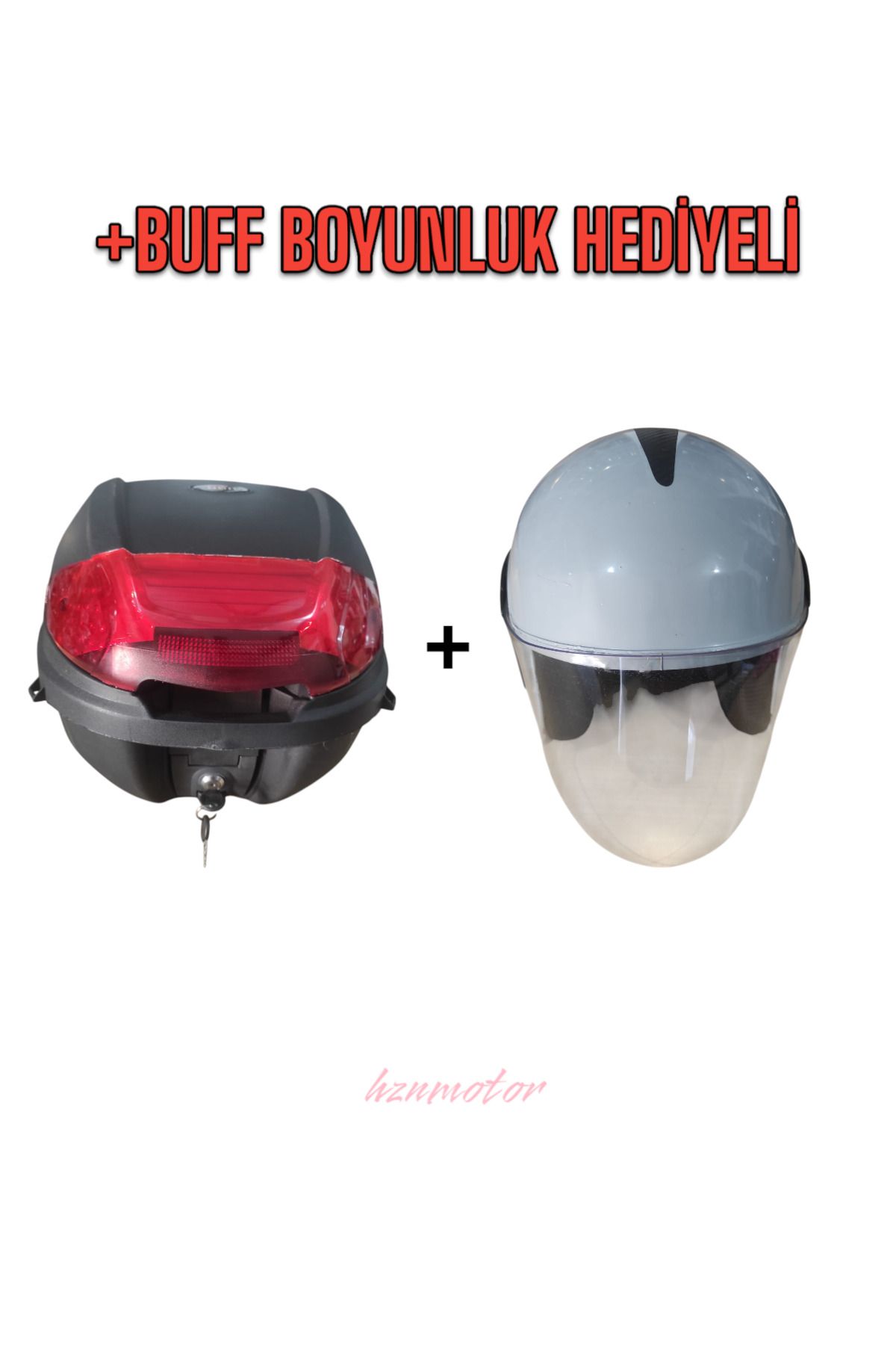 HZN MOTOR Tien 35 LT Çanta Sırt Dayamalı ve Yarım model kask