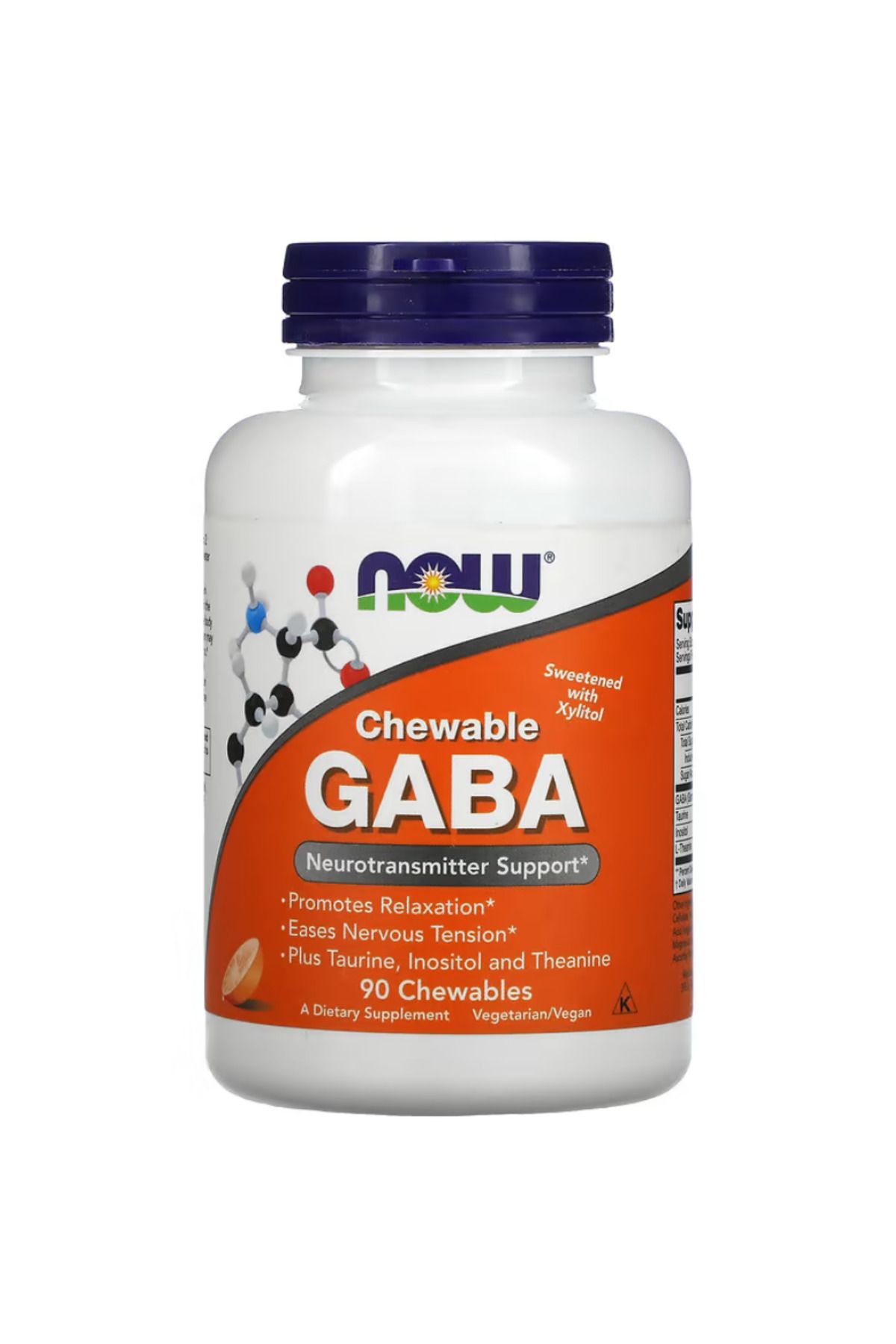 Now Foods , Chewable GABA, Natural Orange Flavor, 90 Chewables