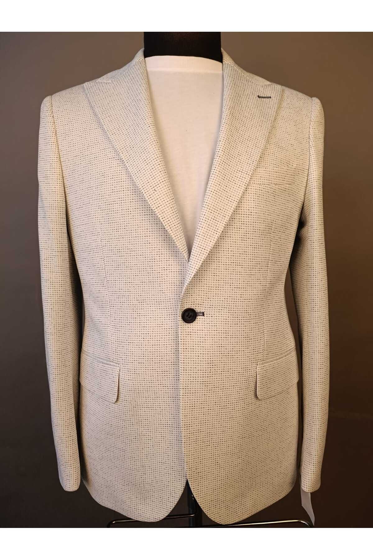 Ted Davıd Mavi Kırçıllı Blazer Ceket